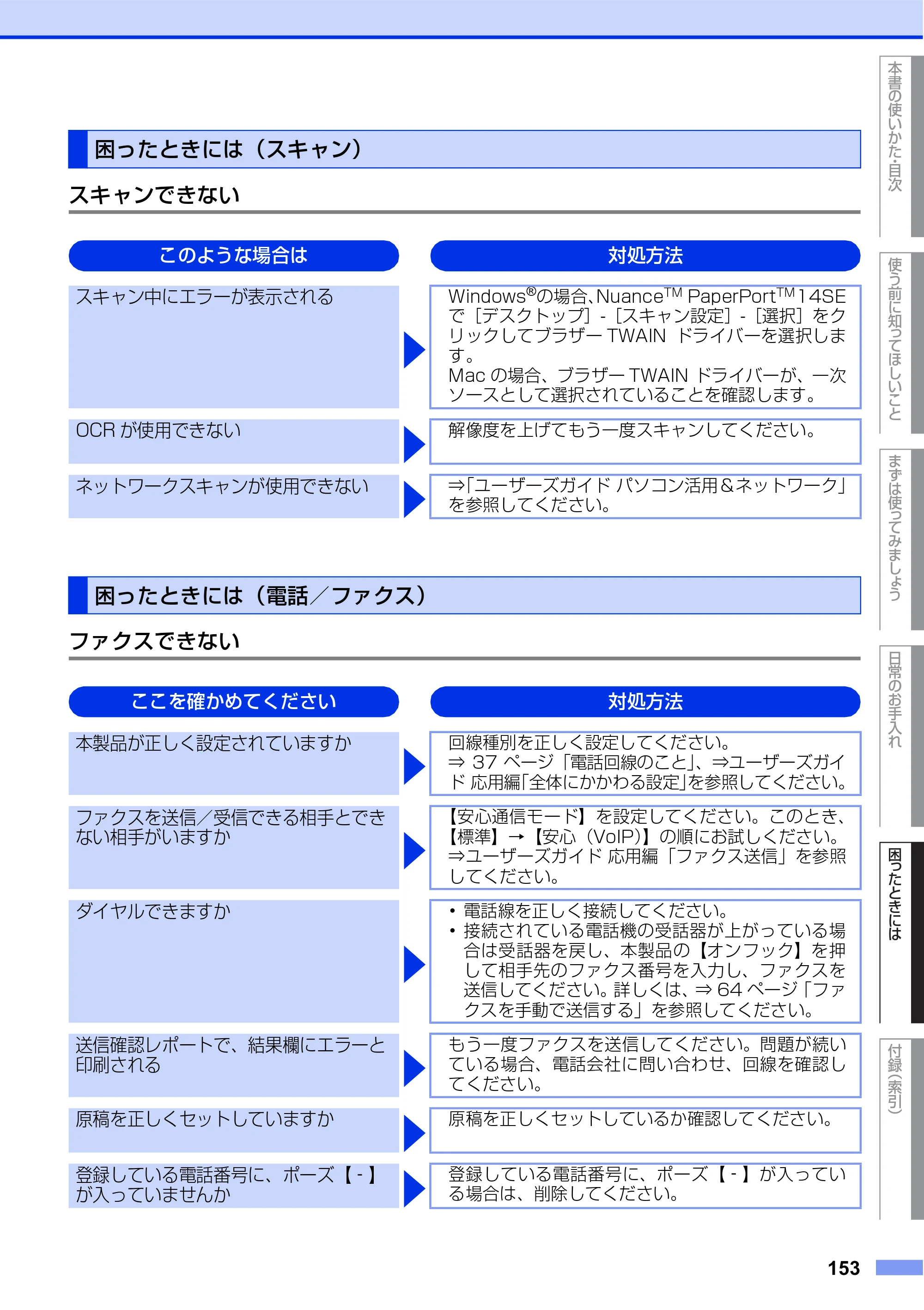 ブラザー MFC-L6900DW / MFC-L5755DW ユーザーズガイド ～基本編～ — 困ったときには（スキャン） — 原本ページ — 153ページ