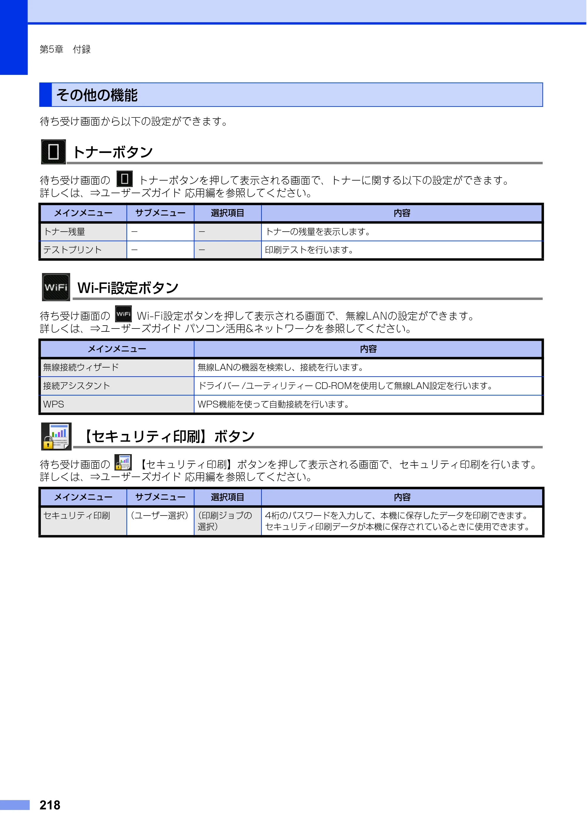 ブラザー MFC-L6900DW / MFC-L5755DW ユーザーズガイド ～基本編～ — その他の機能 — 原本ページ — 218ページ