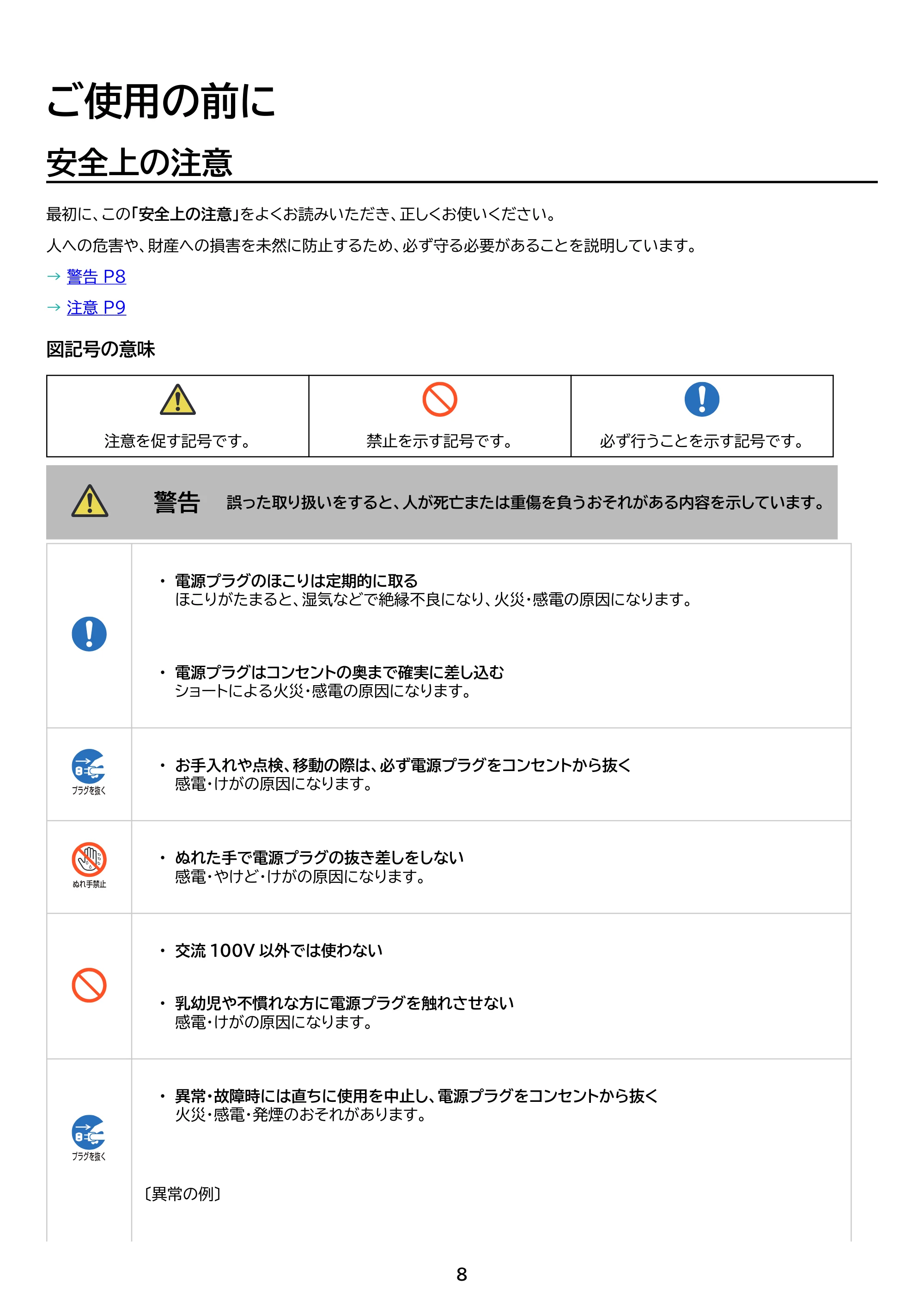 アイリスオーヤマ TD-SM7070C-BB 取扱説明書 — 原本ページ — 8ページ
