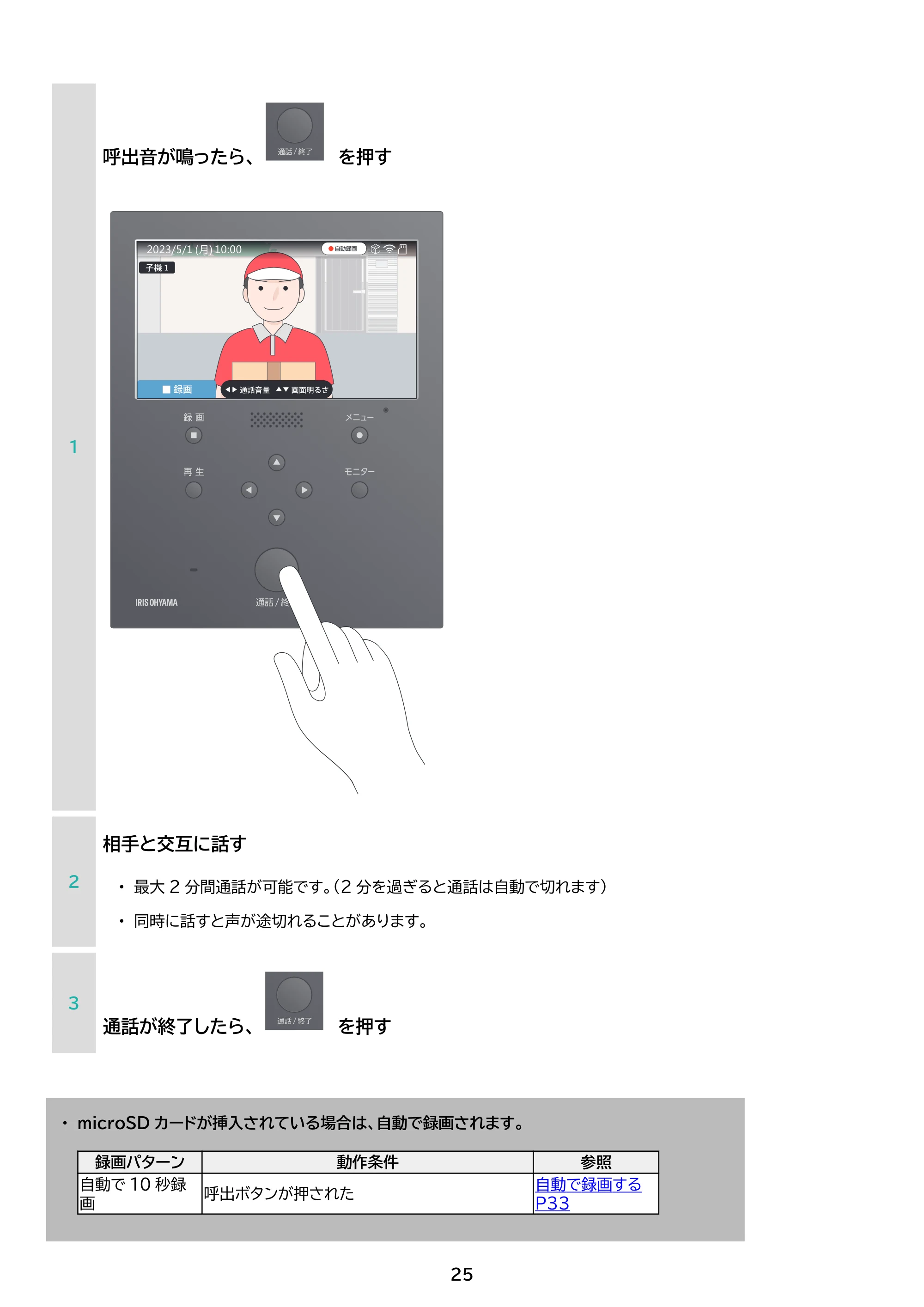 アイリスオーヤマ TD-SM7070C-BB 取扱説明書 — 原本ページ — 25ページ