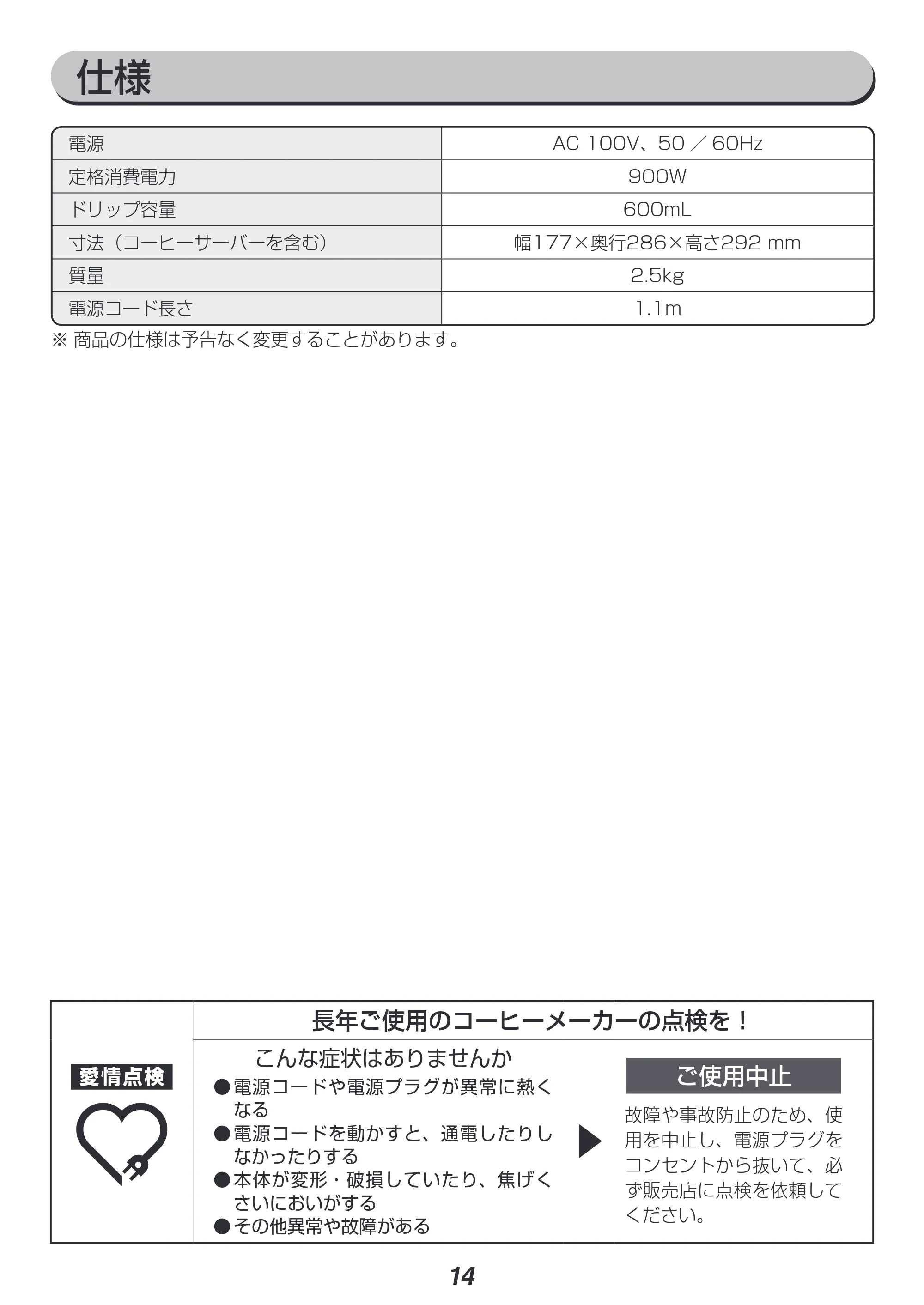 アイリスオーヤマ BLIAC-A600 取扱説明書 — 原本ページ — 14ページ