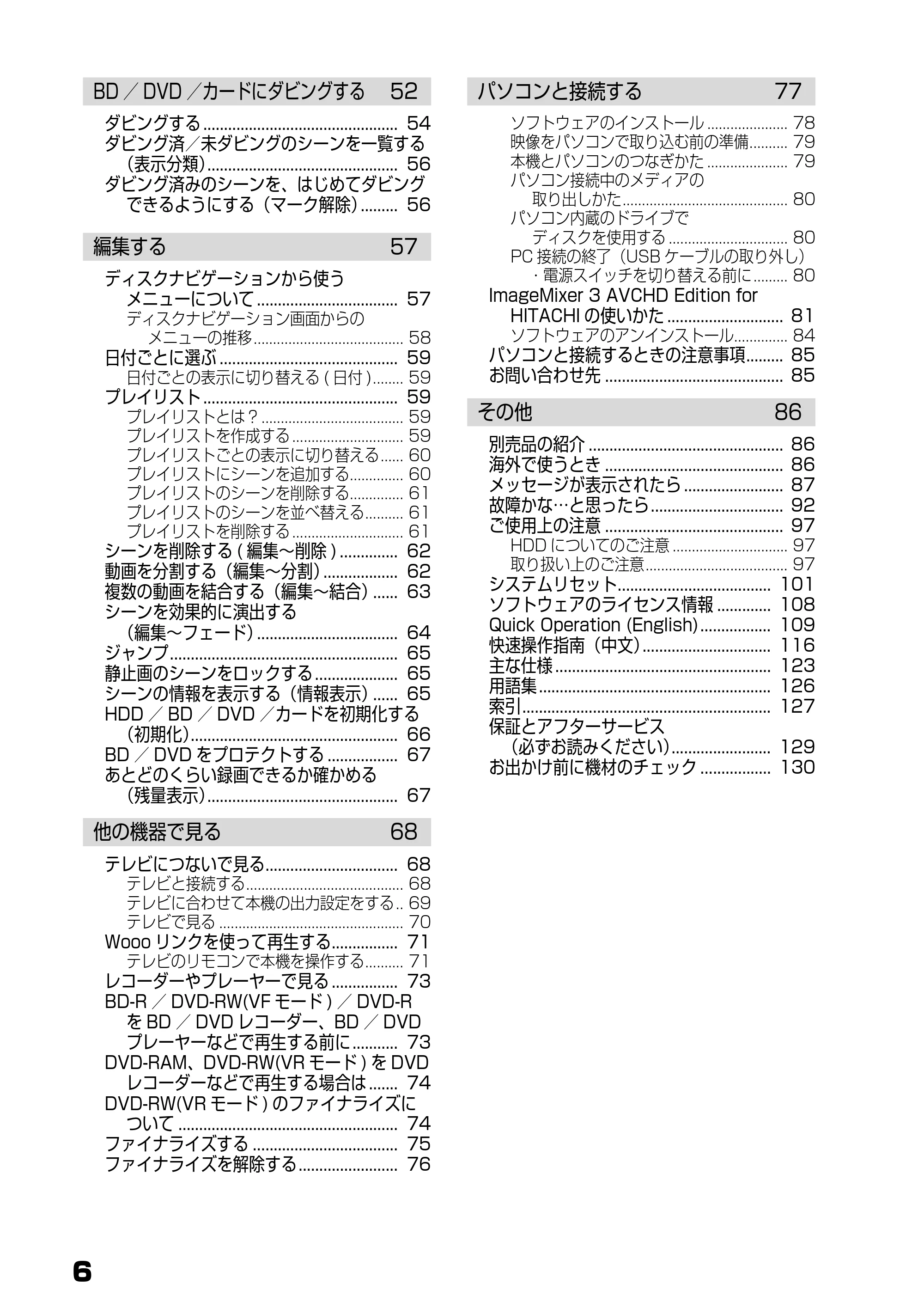 日立 DZ-BD10H 取扱説明書 — 原本ページ — 6ページ