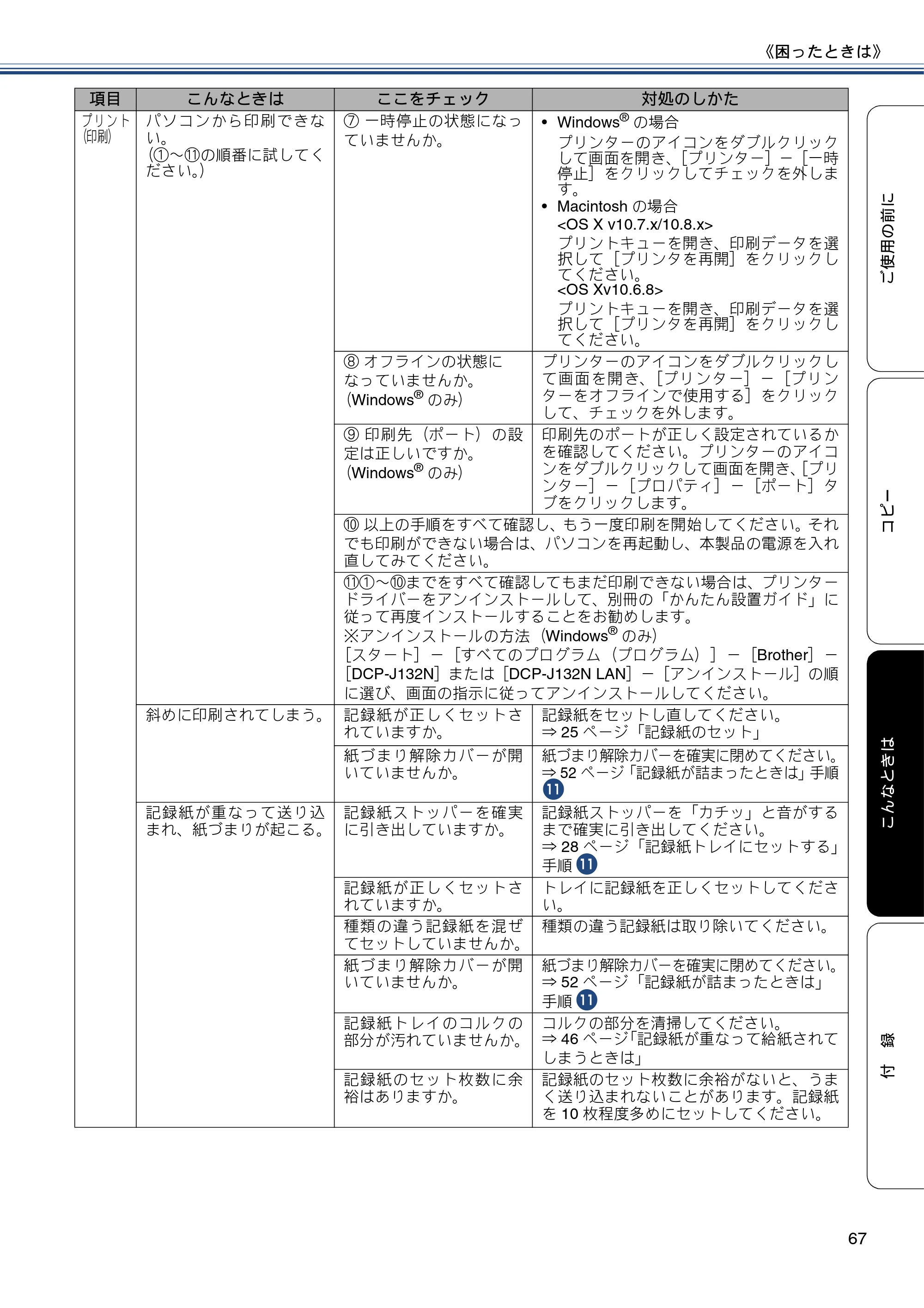 ブラザー DCP-J132N ユーザーズガイド ～基本編～ — 原本ページ — 67ページ