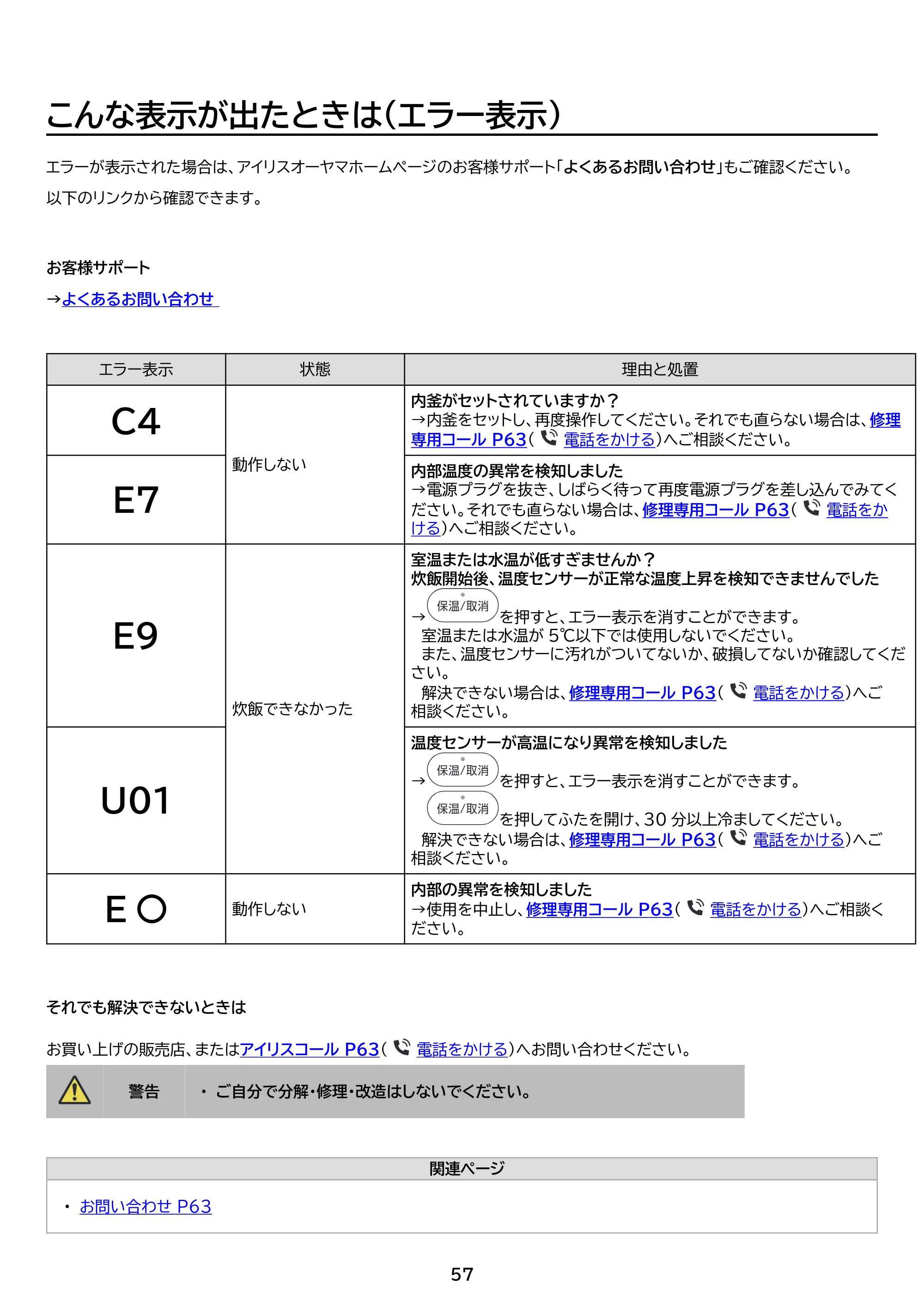 アイリスオーヤマ RC-ISA50 取扱説明書 — 原本ページ — 57ページ