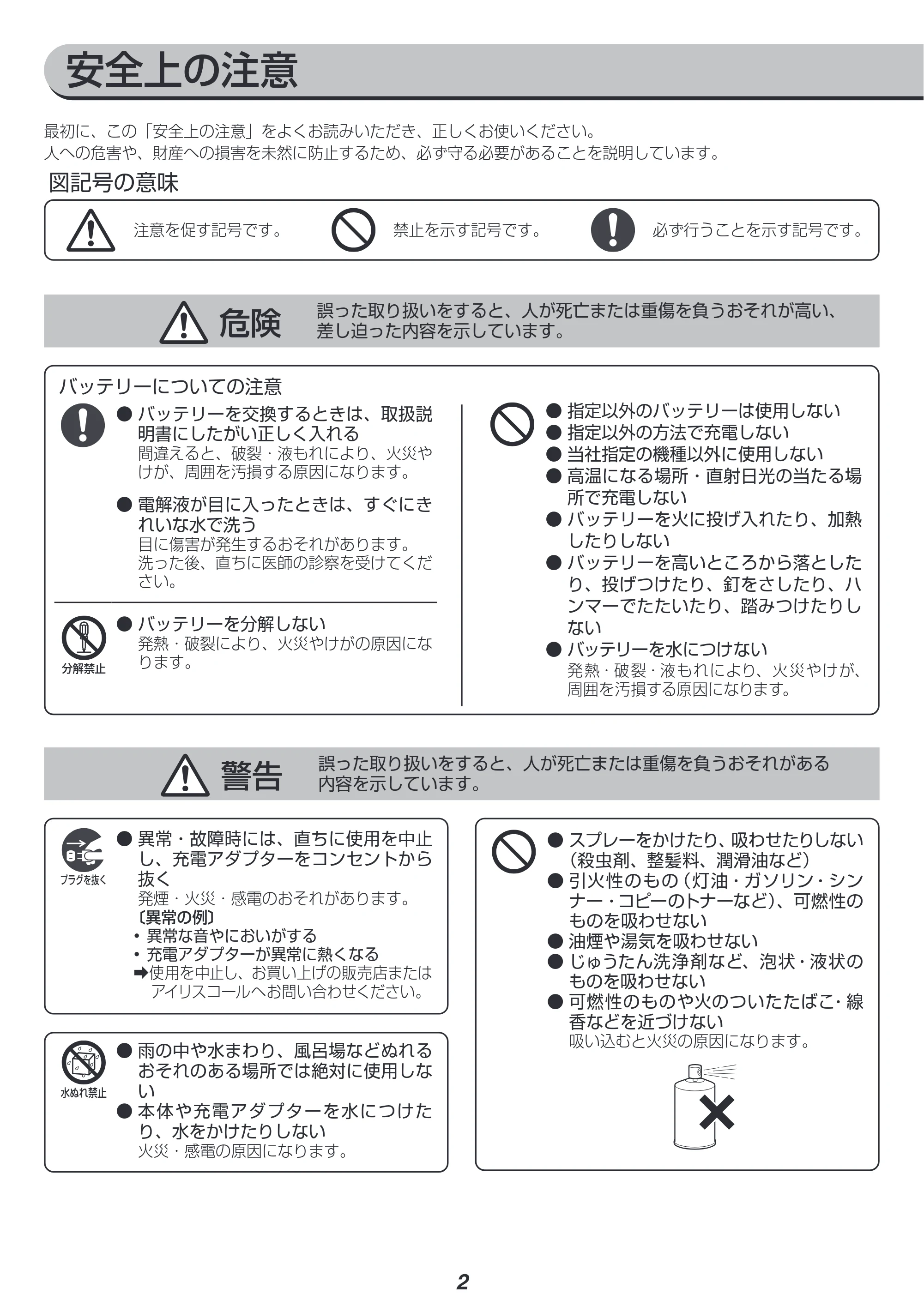 アイリスオーヤマ SBD-G3P 取扱説明書 — 原本ページ — 2ページ