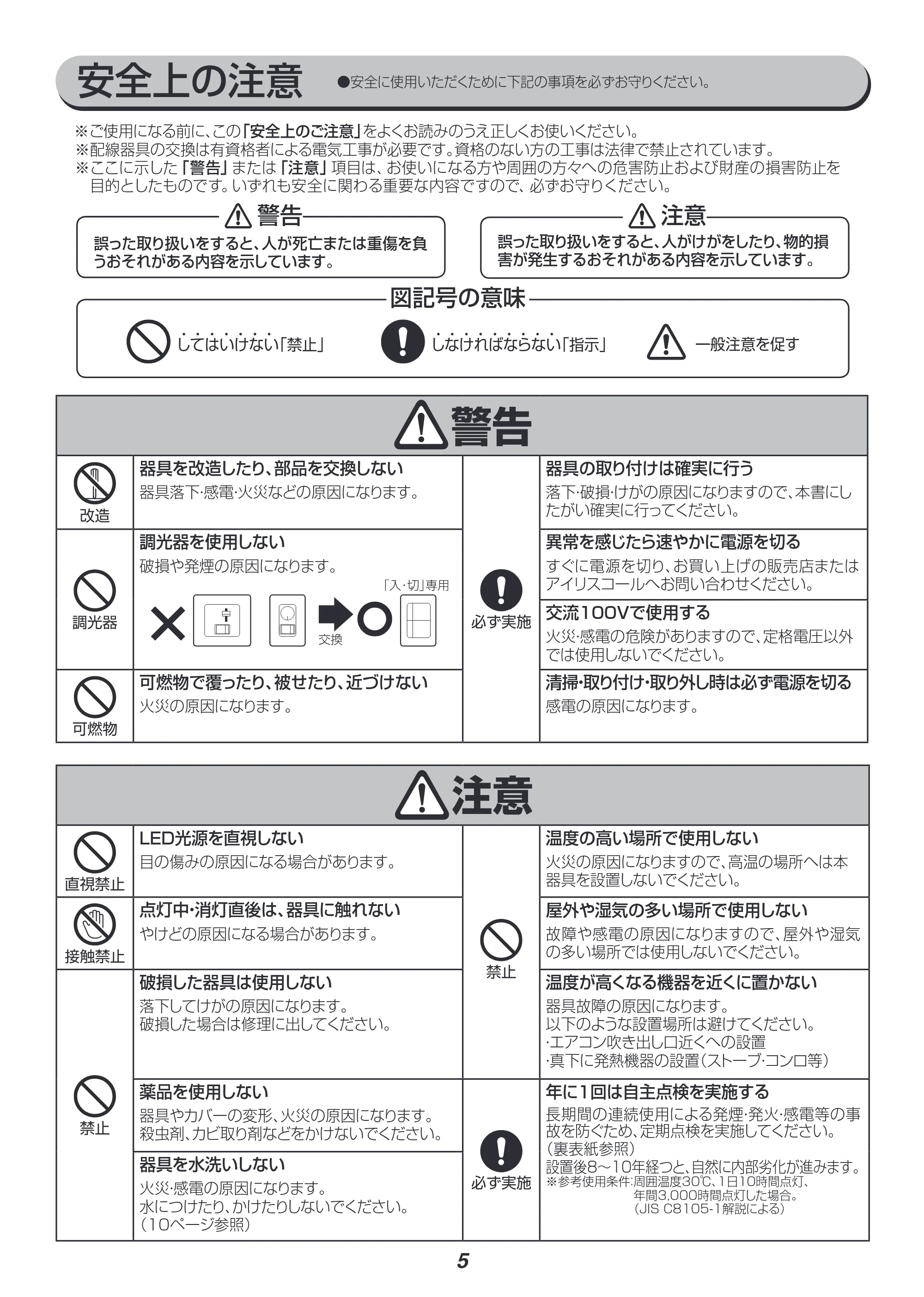 アイリスオーヤマ PLM8DL / DL-YF 取扱説明書 — 原本ページ — 5ページ