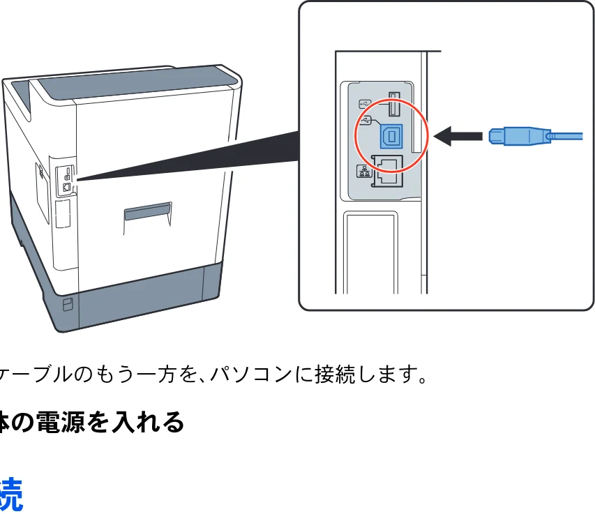 京セラ ECOSYS P7240cdn ECOSYS P7240cdn 使用説明書 — USBケーブルの接続 — 図版 39-2 — 39ページ