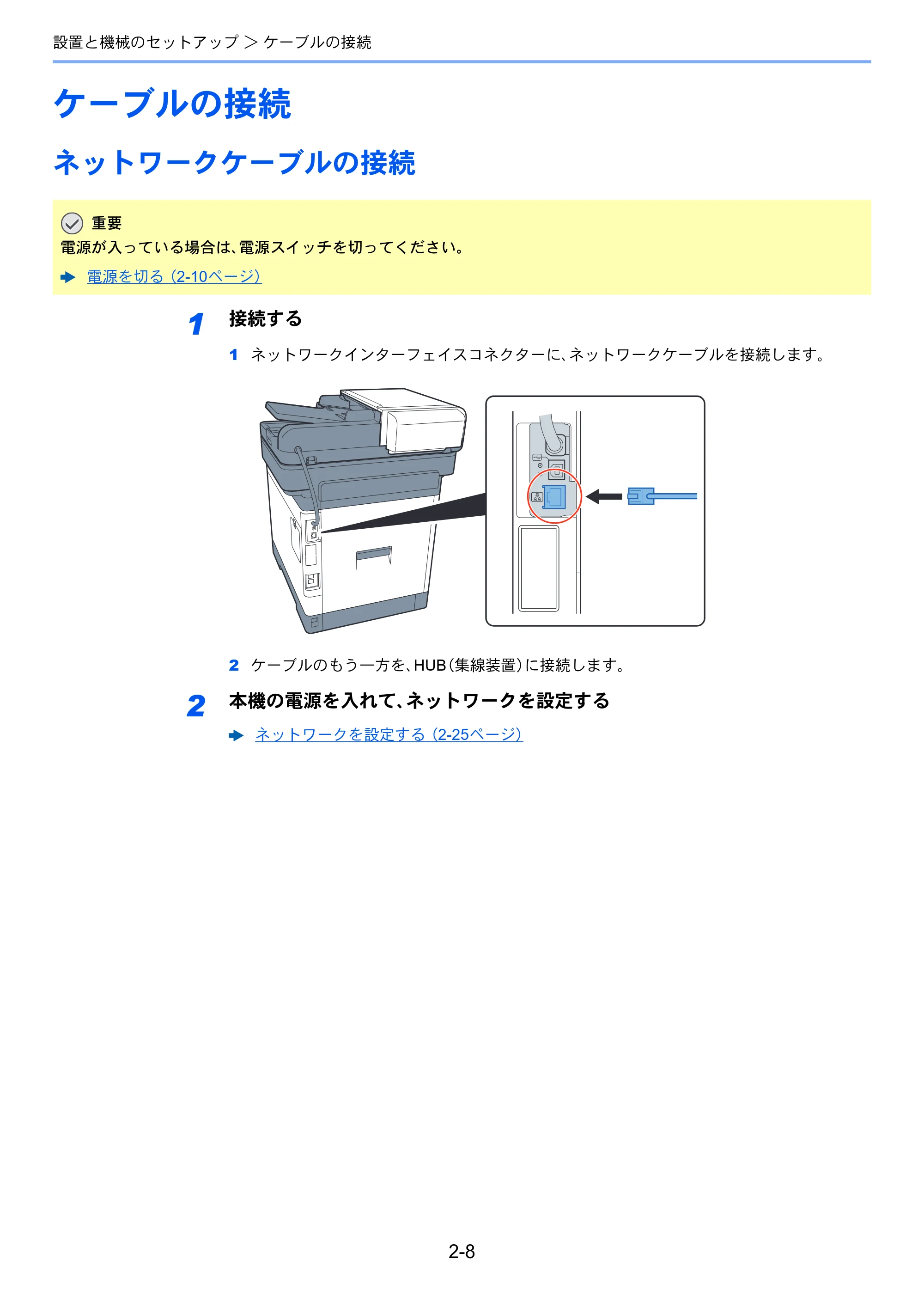 京セラ ECOSYS M6635cidn ECOSYS M6635cidn 使用説明書 — ケーブルの接続 — 原本ページ — 61ページ