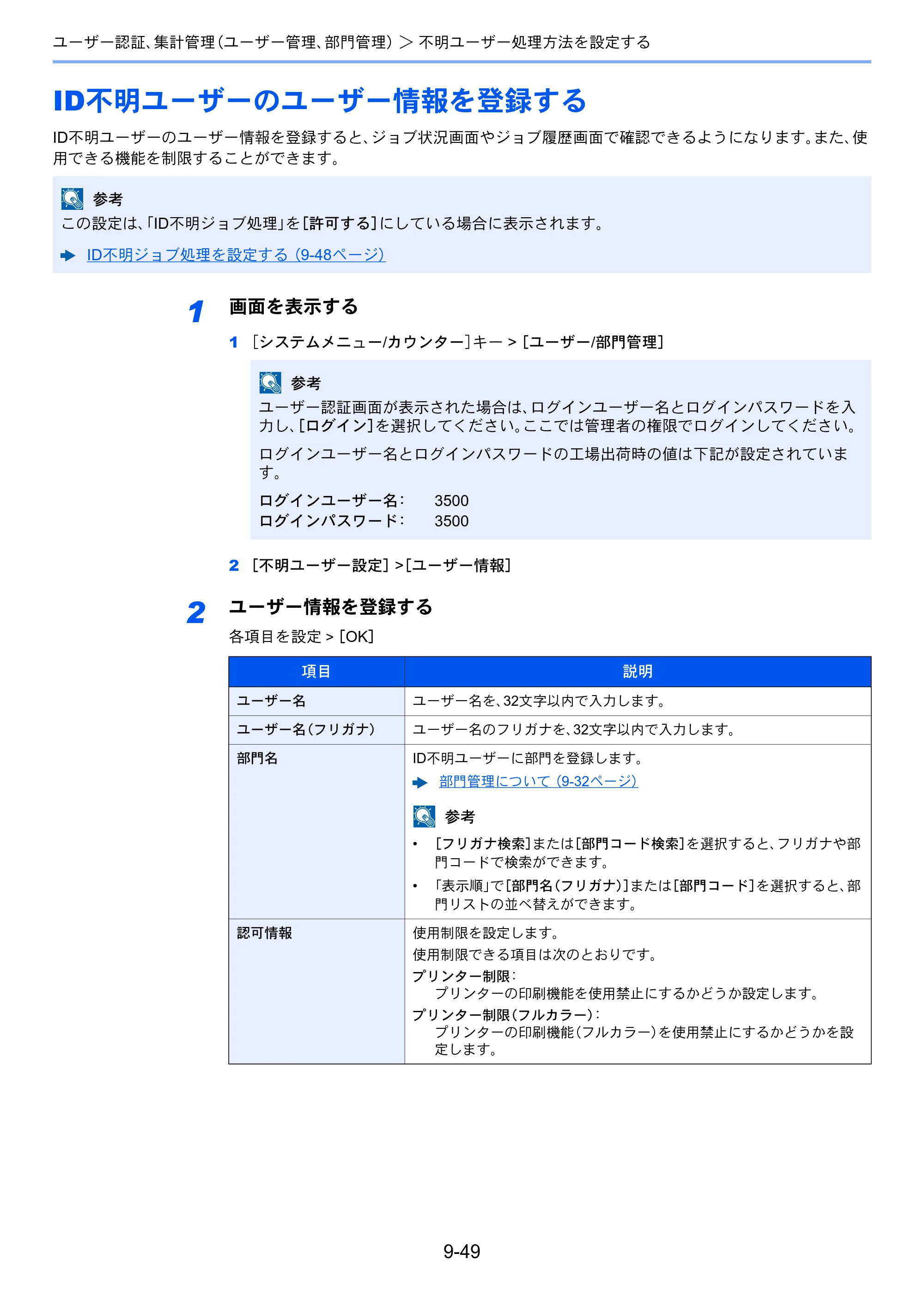 京セラ ECOSYS M6635cidn ECOSYS M6635cidn 使用説明書 — ID不明ユーザーのユーザー情報を登録する — 原本ページ — 376ページ