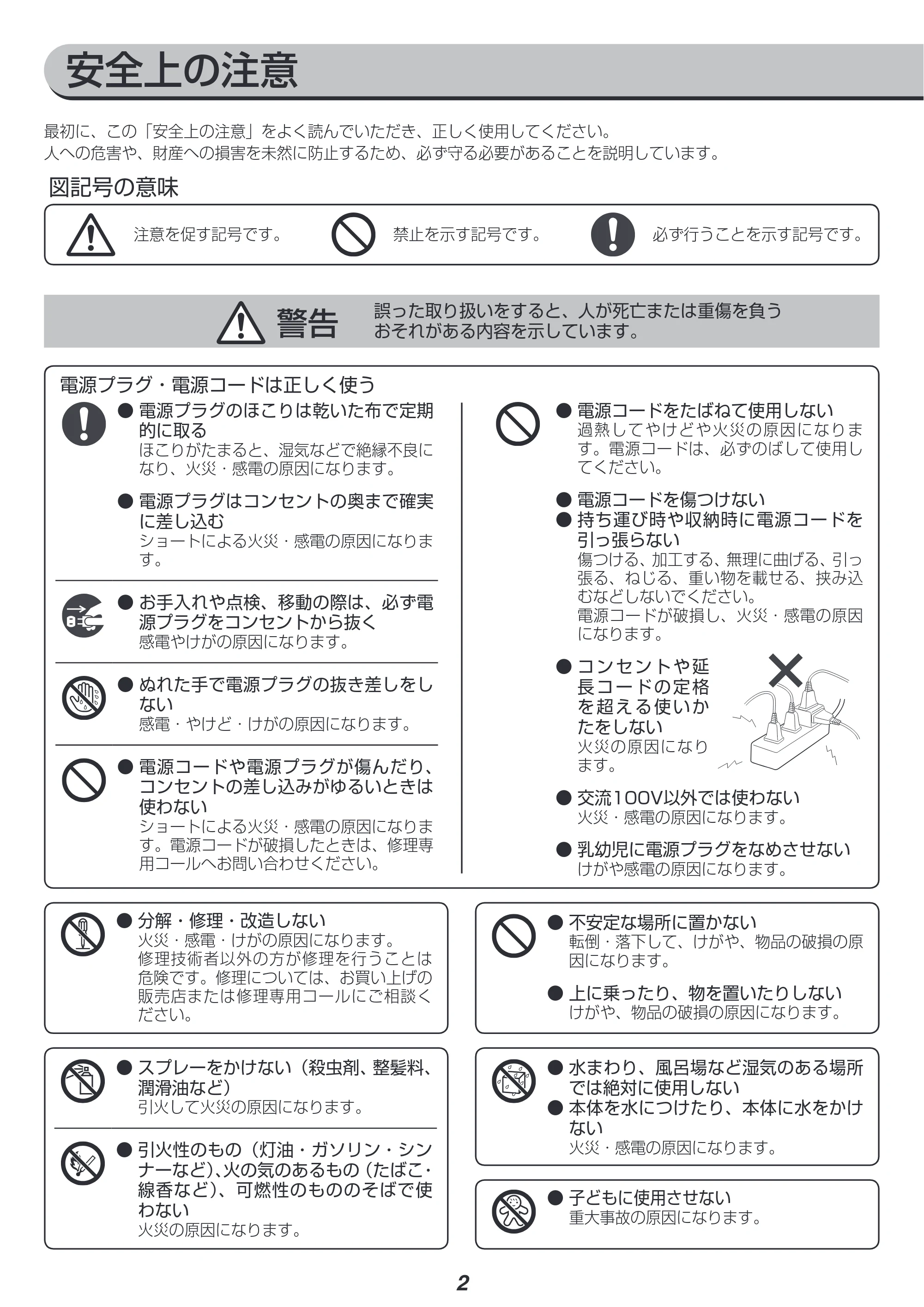 アイリスオーヤマ AFS60C 取扱説明書 — 原本ページ — 2ページ