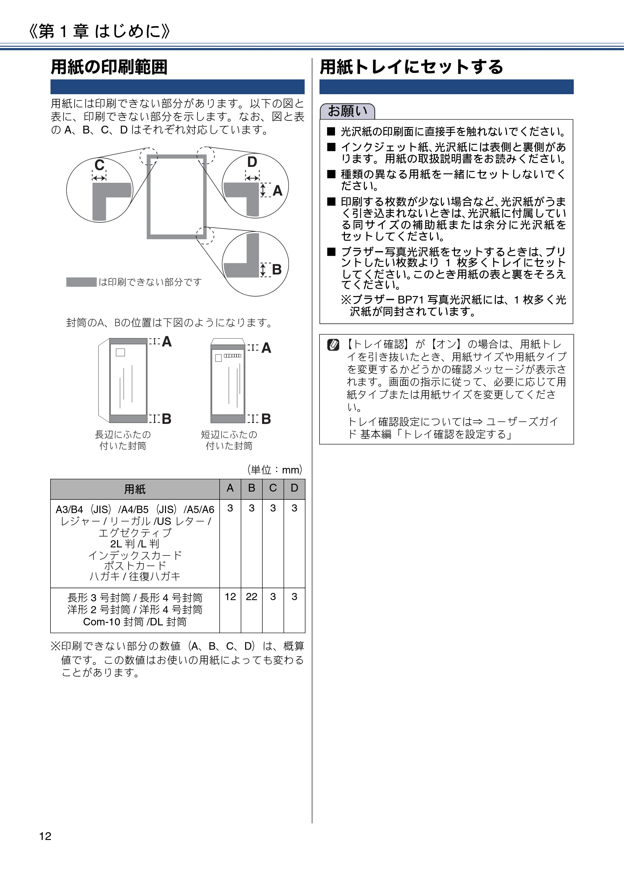 ブラザー DCP-J4220N ユーザーズガイド ~応用編~ — 用紙の印刷範囲 — 原本ページ — 12ページ