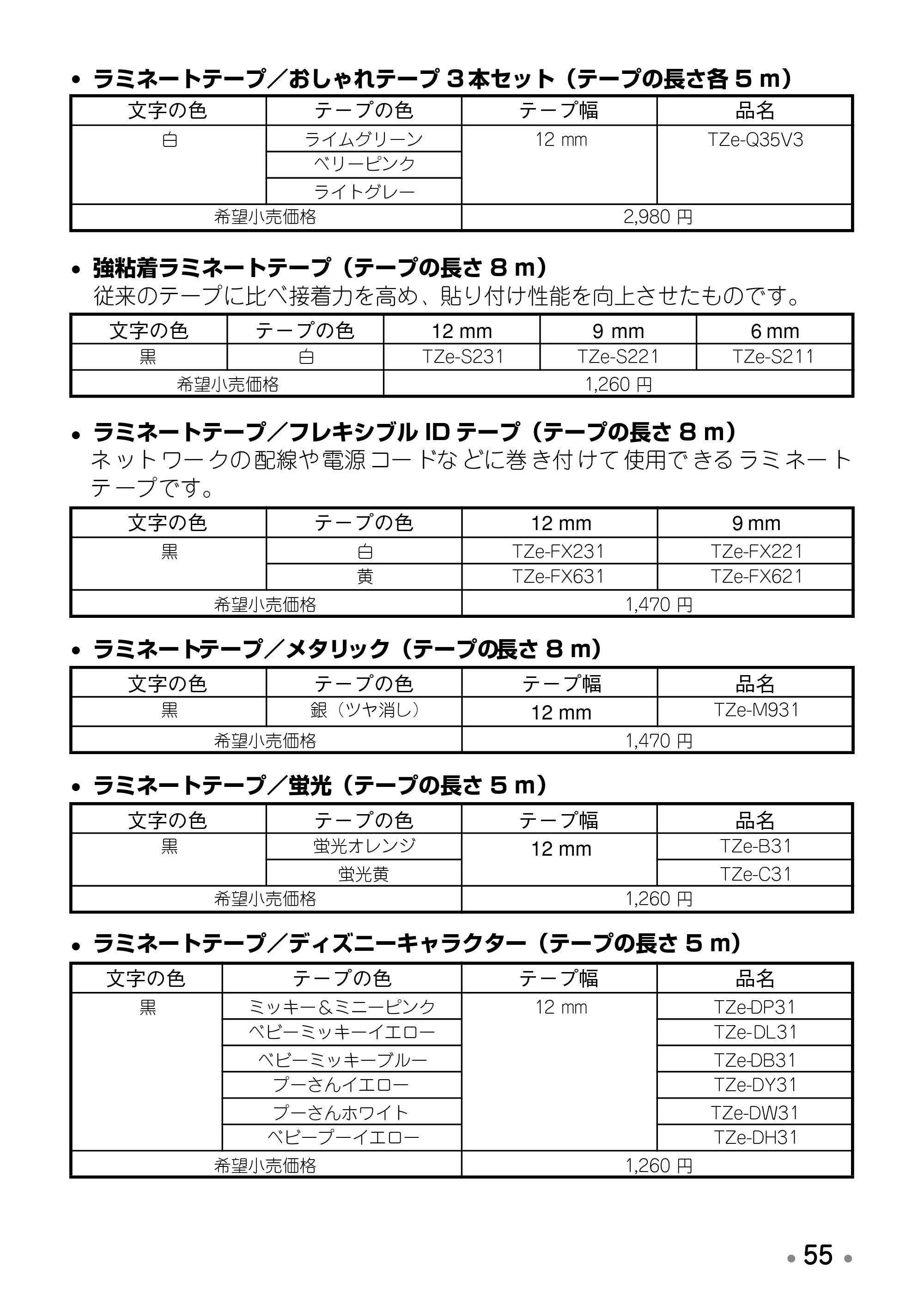 ブラザー PT-190 取扱説明書 ミッキー版（ブラック） — 原本ページ — 57ページ