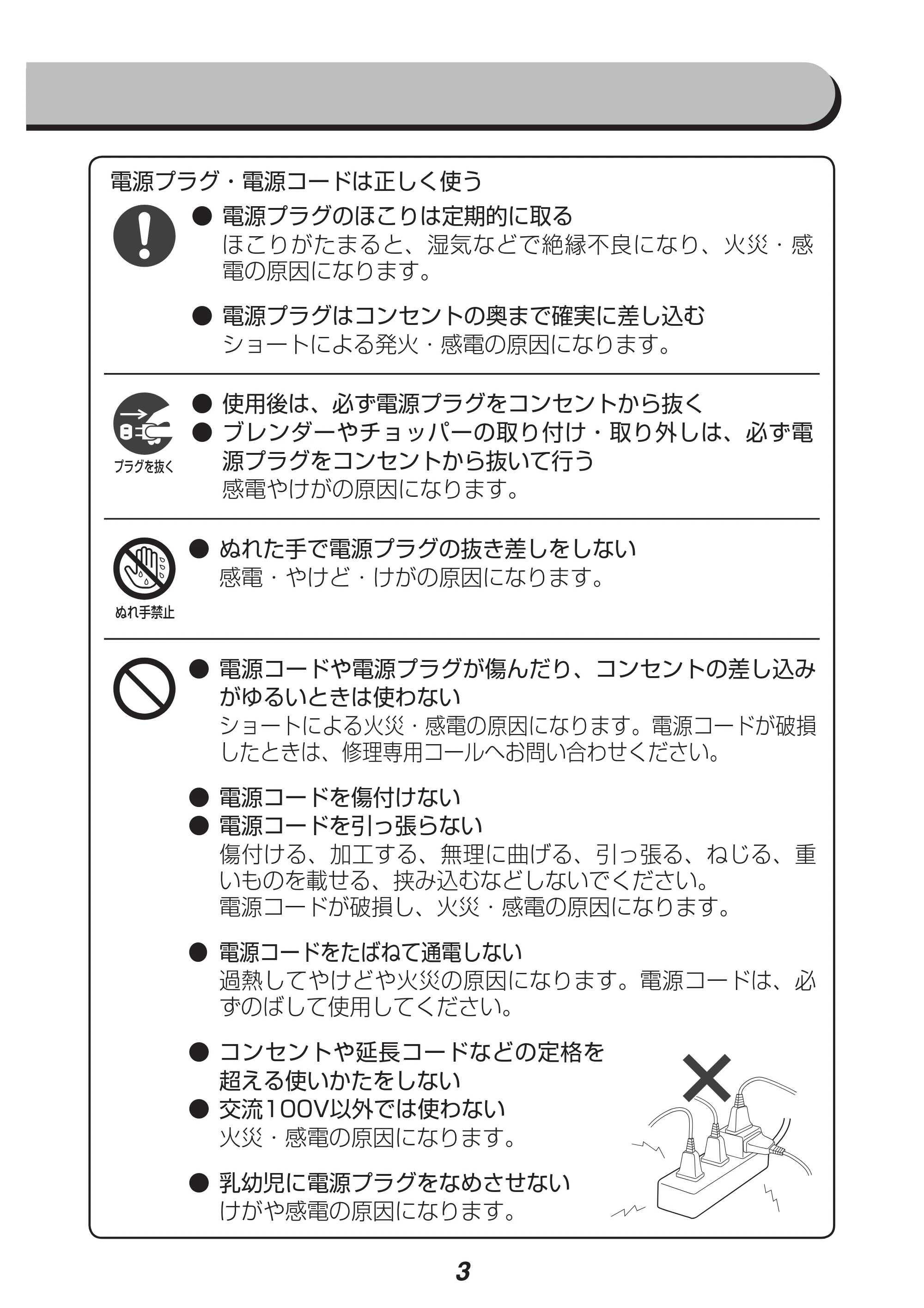 アイリスオーヤマ IHB-602 取扱説明書 — 原本ページ — 3ページ