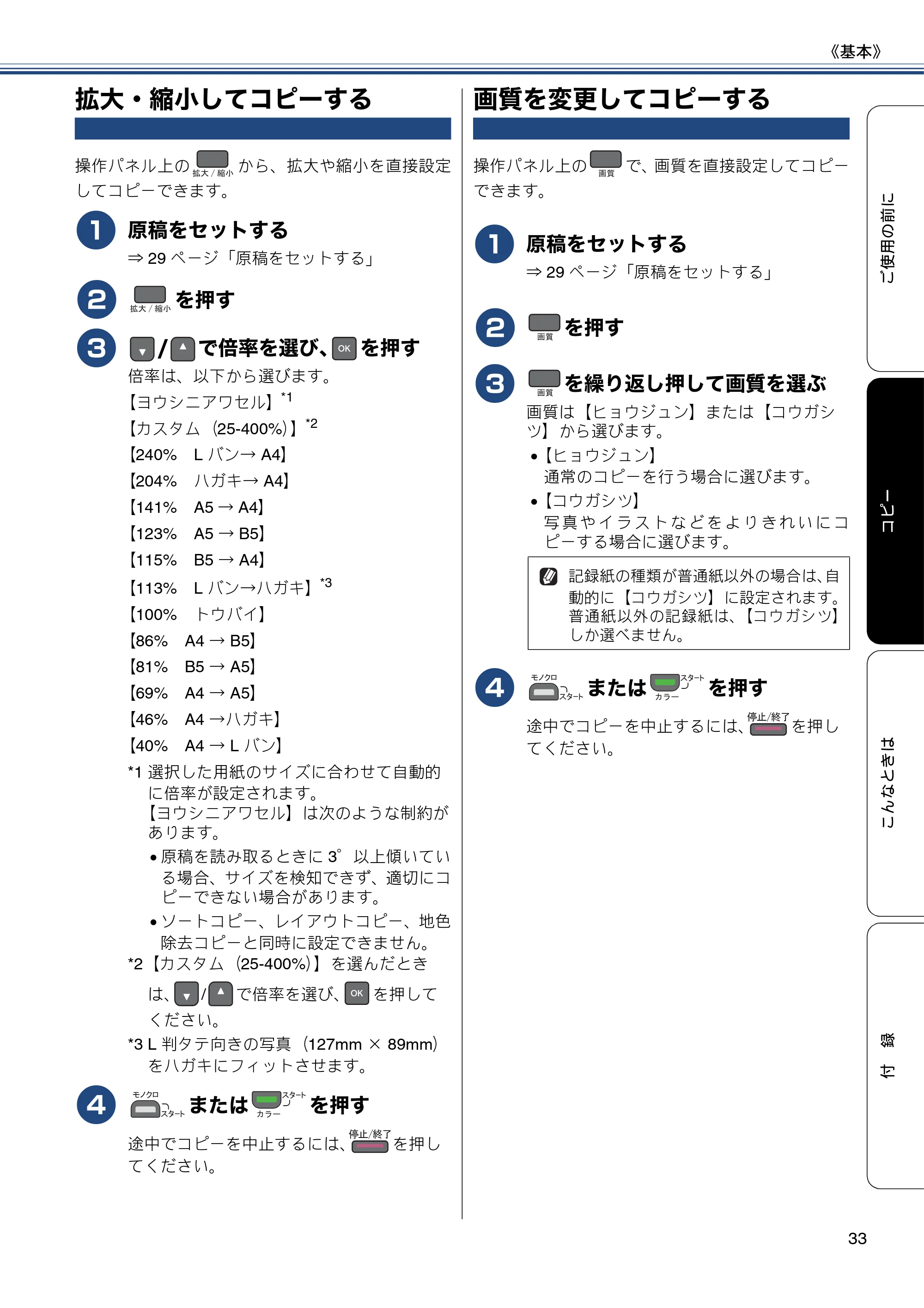 ブラザー DCP-J137N ユーザーズガイド ～基本編～ — 拡大・縮小してコピーする — 原本ページ — 33ページ