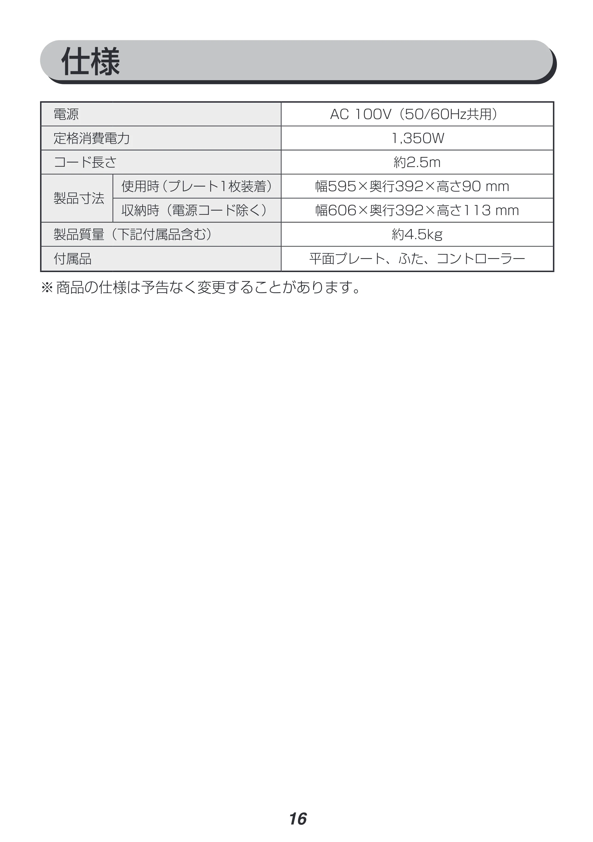 アイリスオーヤマ SWHP-011 取扱説明書 — 原本ページ — 16ページ