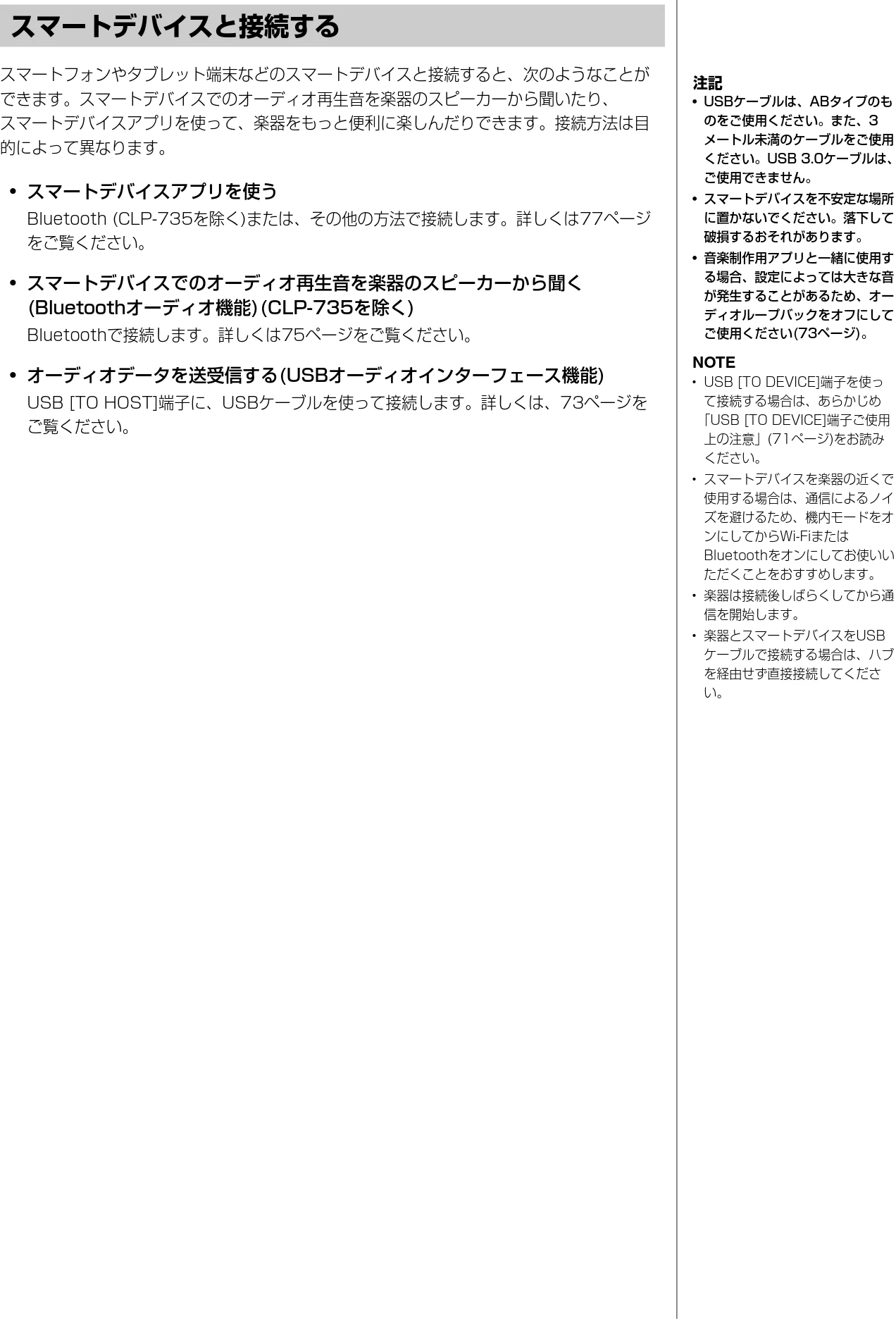 ヤマハ CLP-785 / CLP-775 / CLP-745 CLP-785/CLP-775/CLP-745/CLP-735 取扱説明書 — スマートデバイスと接続する — 図版 74-1 — 74ページ