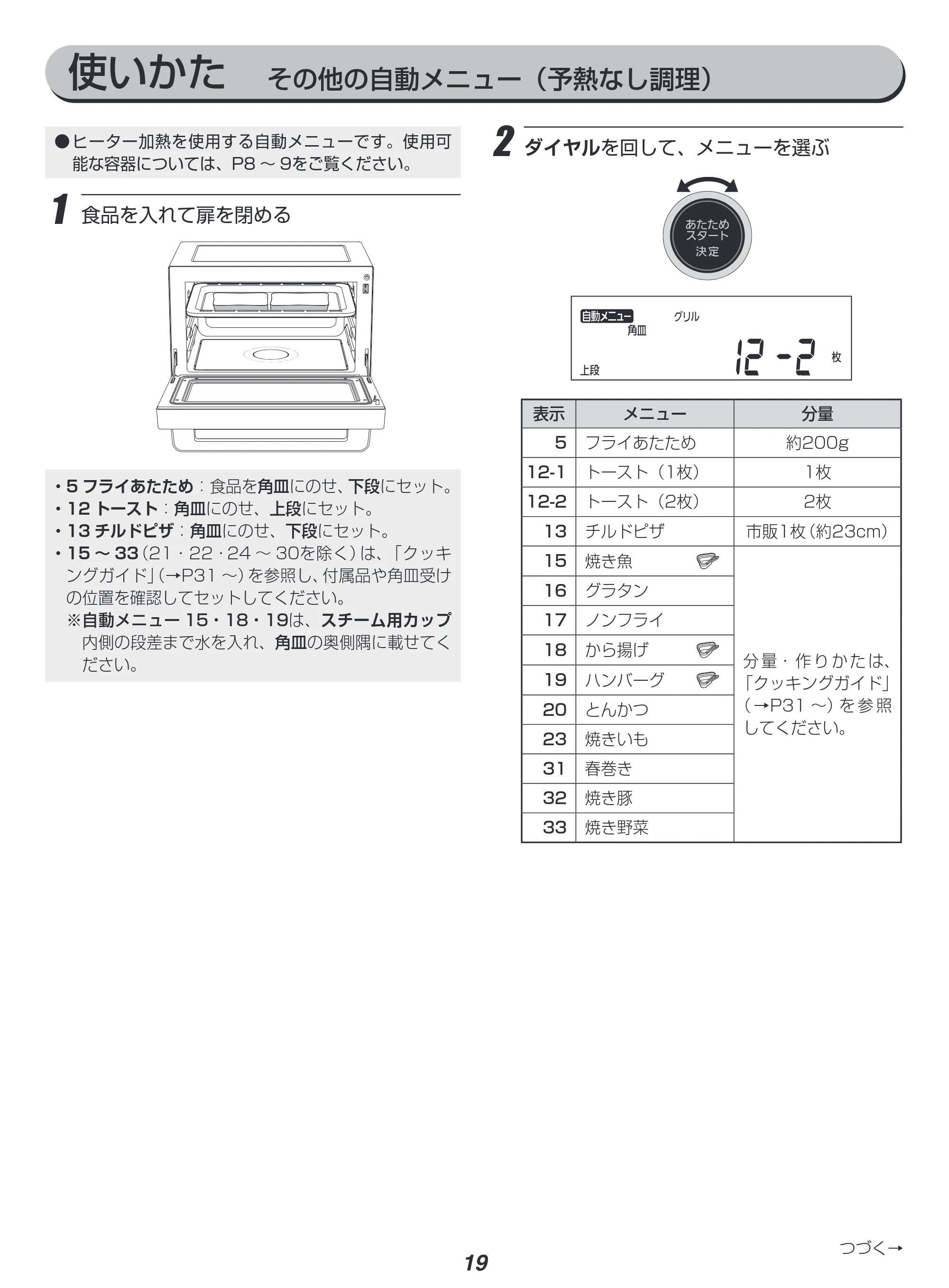 アイリスオーヤマ MO-FS3001 取扱説明書 — 原本ページ — 19ページ