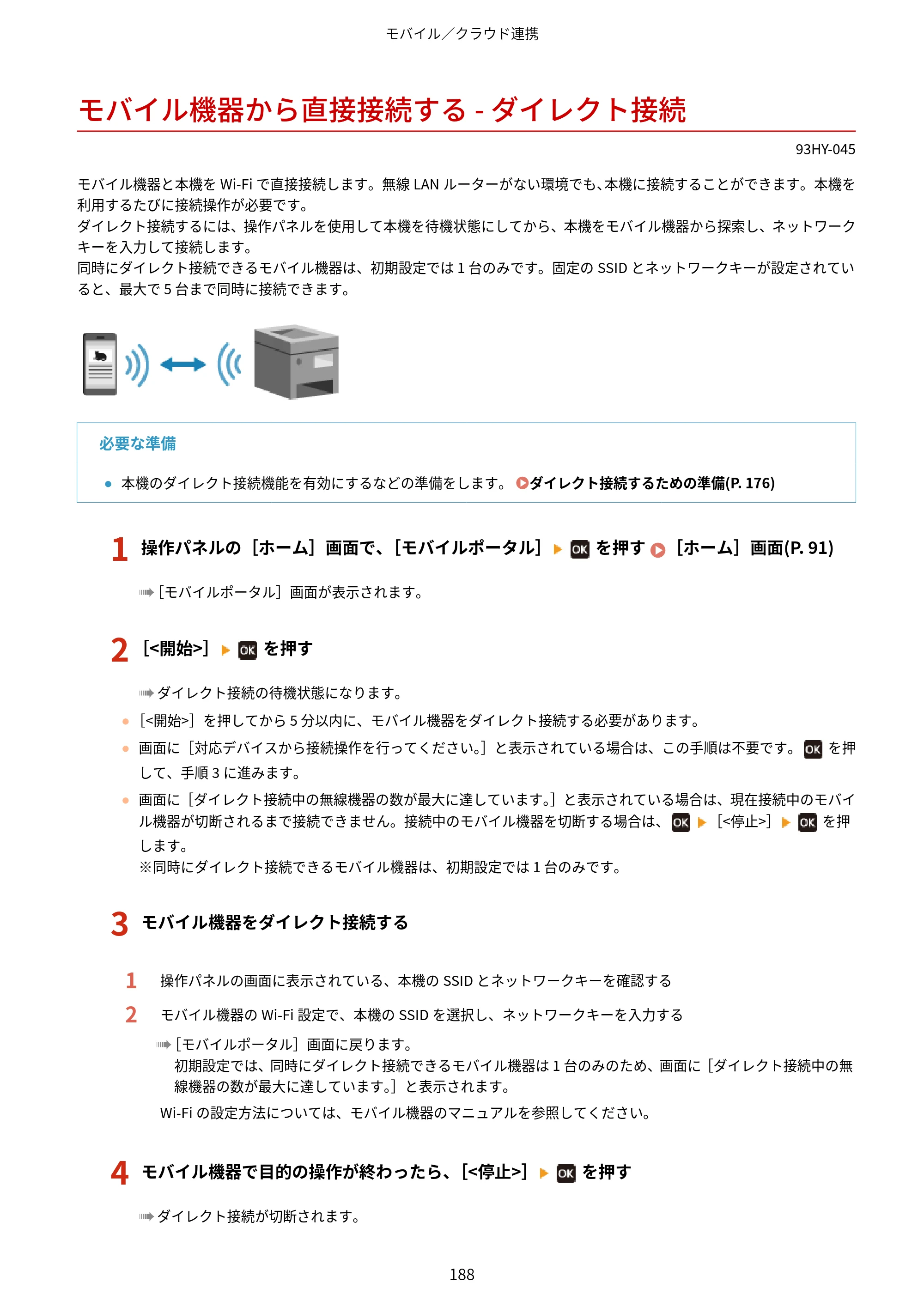 キヤノン MF273dw・MF272dw ユーザーズガイド 2026年6月25日更新（PDF：3.27MB） — モバイル機器から直接接続する - ダイレクト接続 — 原本ページ — 196ページ