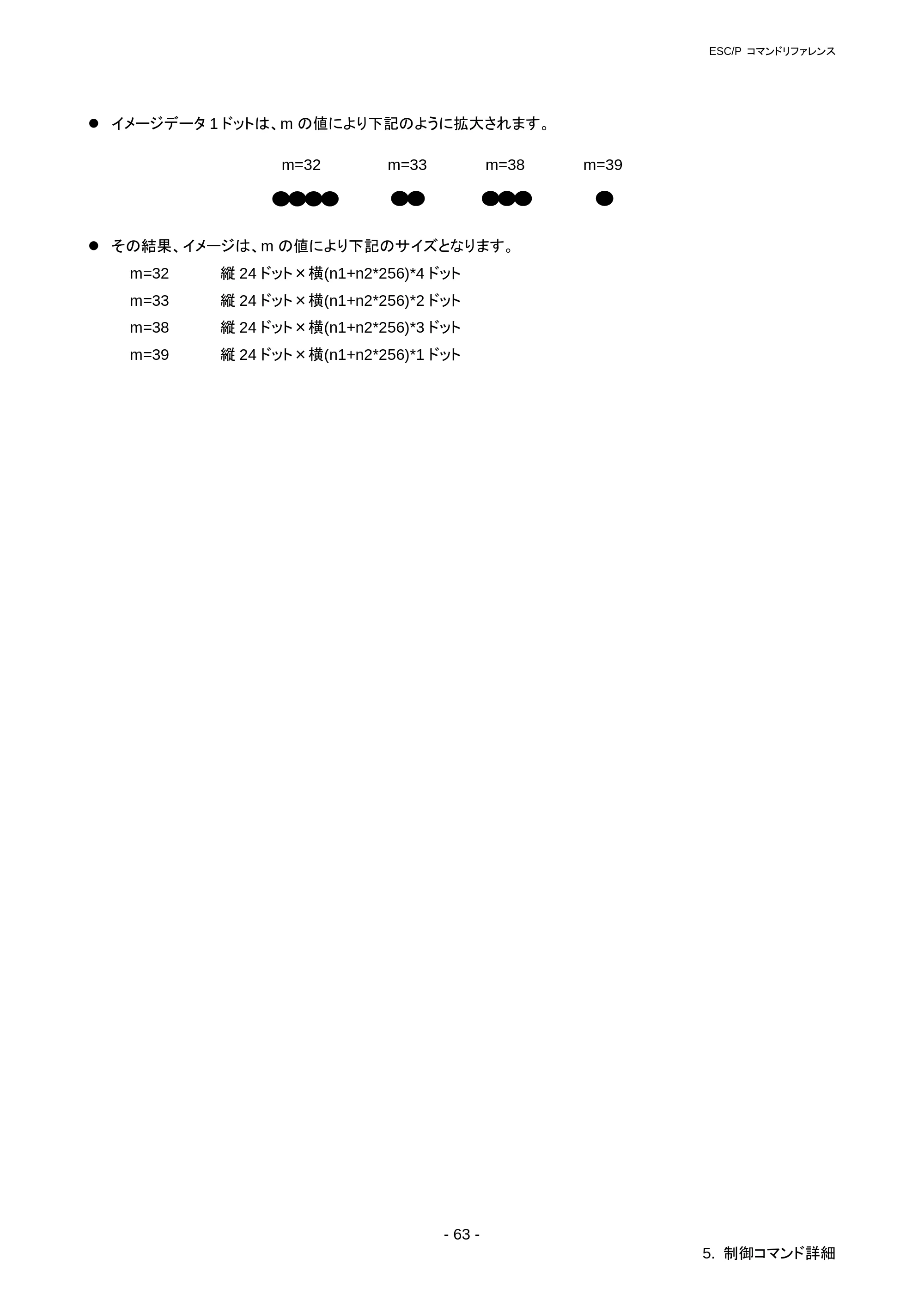 ブラザー RJ-3050 / RJ-3050Ai / RJ-3150 ESC/Pコマンドリファレンス — 原本ページ — 69ページ
