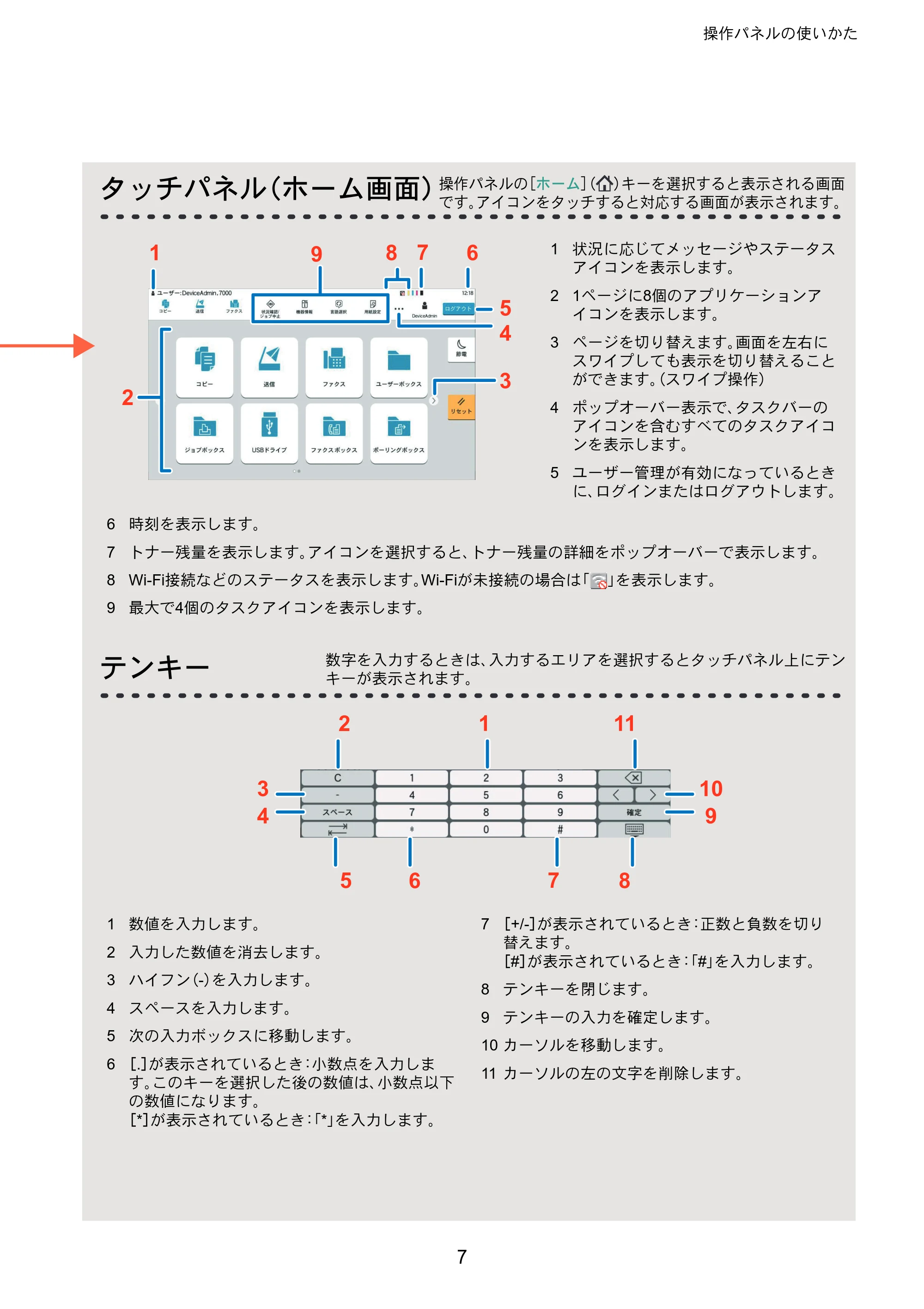 京セラ TASKalfa 2554ci / TASKalfa 3554ci / TASKalfa 4054ci TASKalfa 7054ci/6054ci/5054ci/4054ci/3554ci/2554ci クイックガイド — 原本ページ — 7ページ