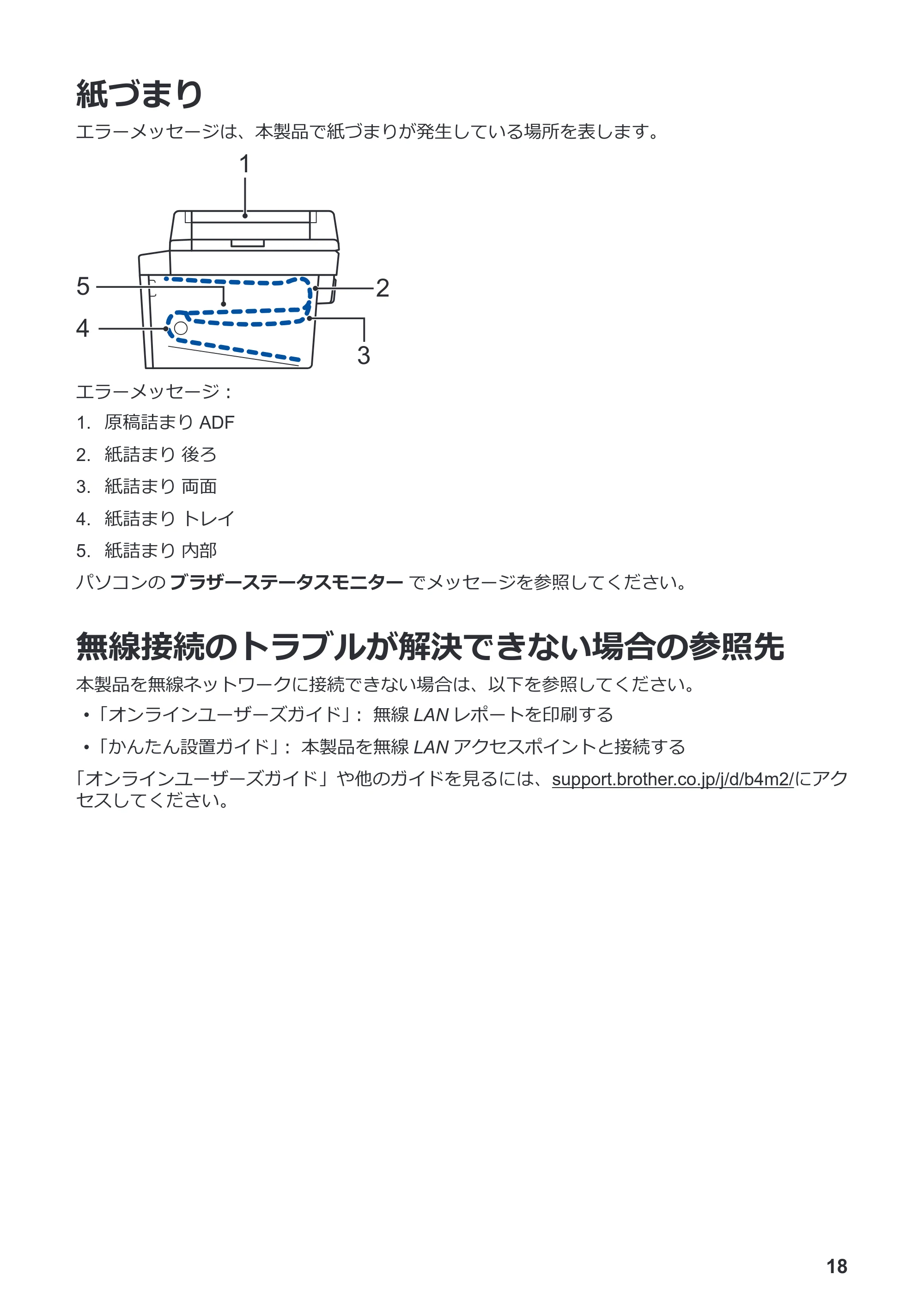 ブラザー DCP-L2535D / DCP-L2550DW / FAX-L2710DN かんたん操作ガイド — 紙づまり — 原本ページ — 19ページ