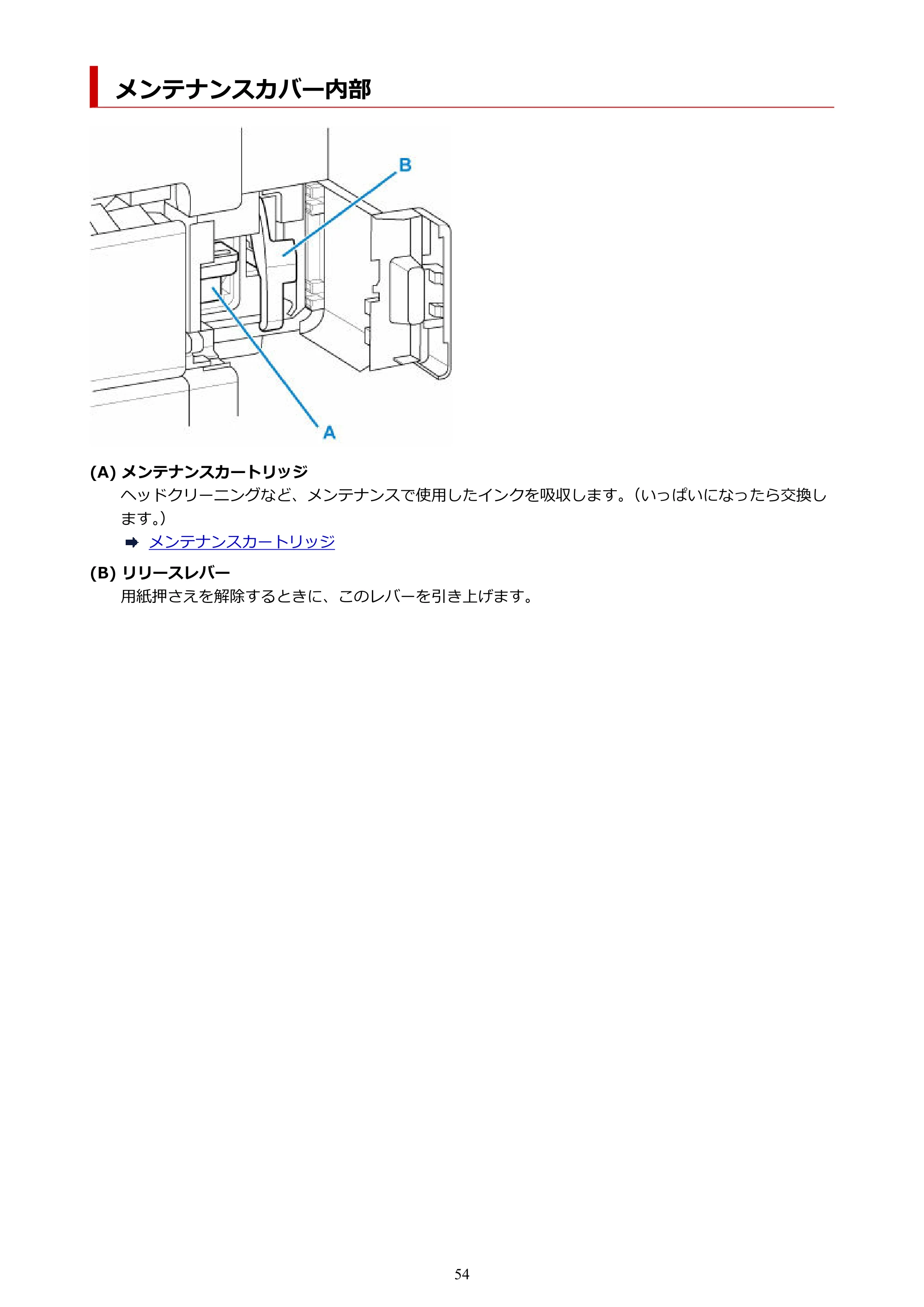 キヤノン TZ-30000 TZ-30000 オンラインマニュアル PDF版（Windows版）2023年1月26日更新（PDF：13.5MB） — メンテナンスカバー内部 — 原本ページ — 54ページ