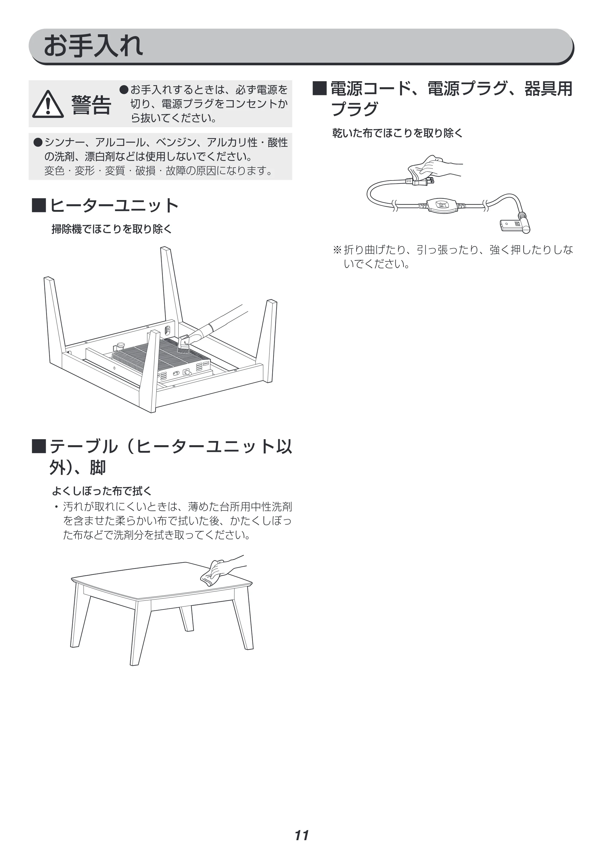 アイリスオーヤマ IKT-BA0870LBR 取扱説明書 — 原本ページ — 11ページ