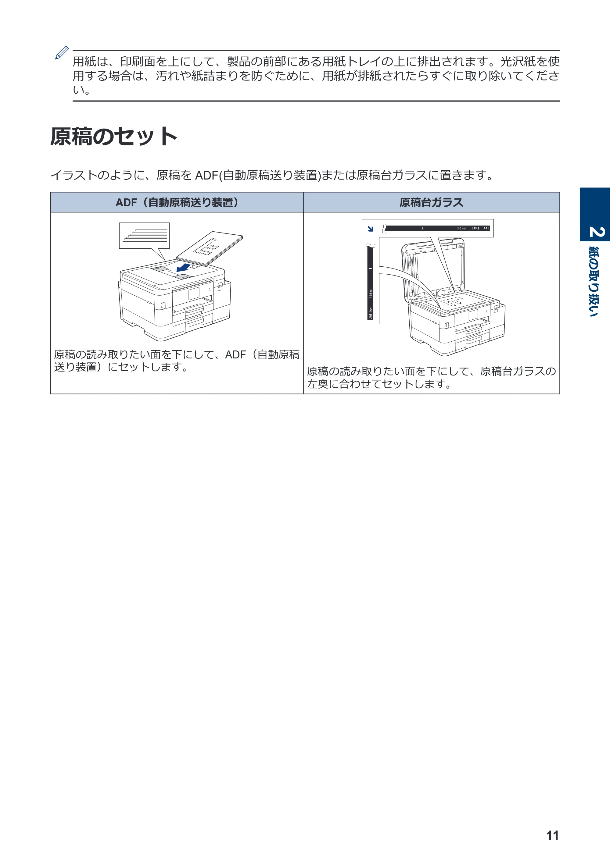 ブラザー DCP-J4140N / MFC-J4440N / MFC-J4540N かんたん操作ガイド — 原稿のセット — 原本ページ — 12ページ