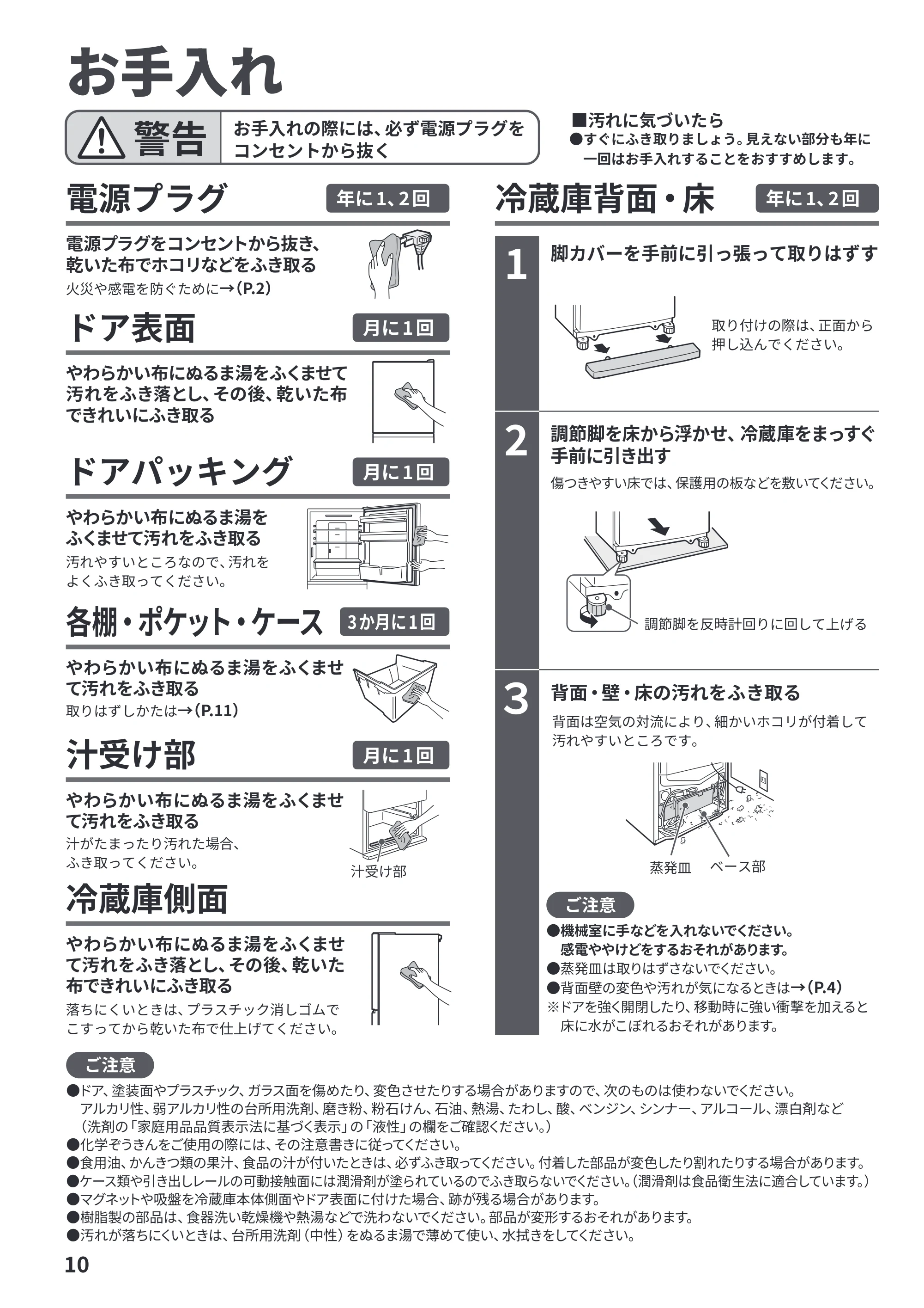 日立 R-27Y 取扱説明書 — お手入れ — 原本ページ — 10ページ