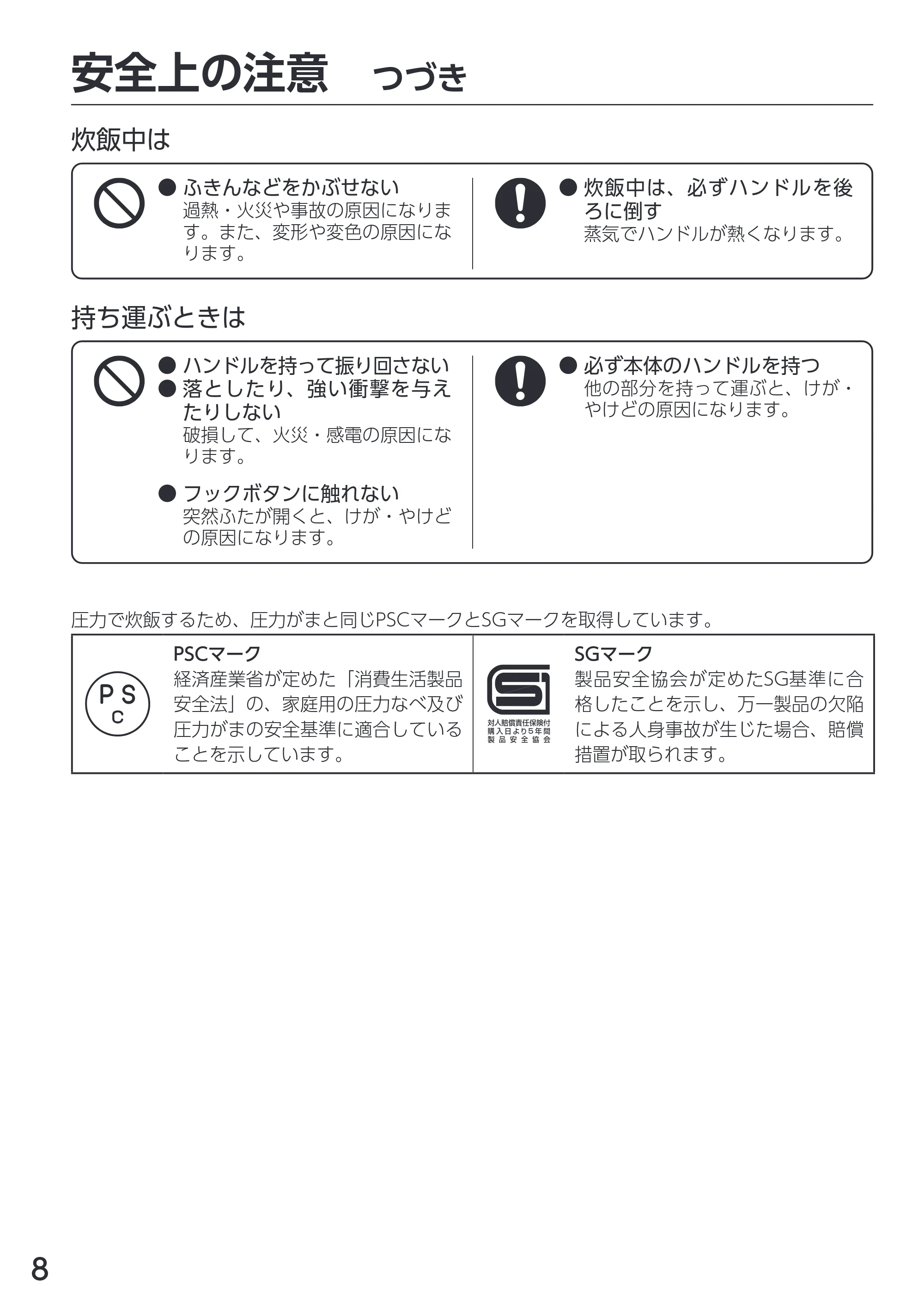 アイリスオーヤマ RC-PDA50 取扱説明書 — 原本ページ — 8ページ