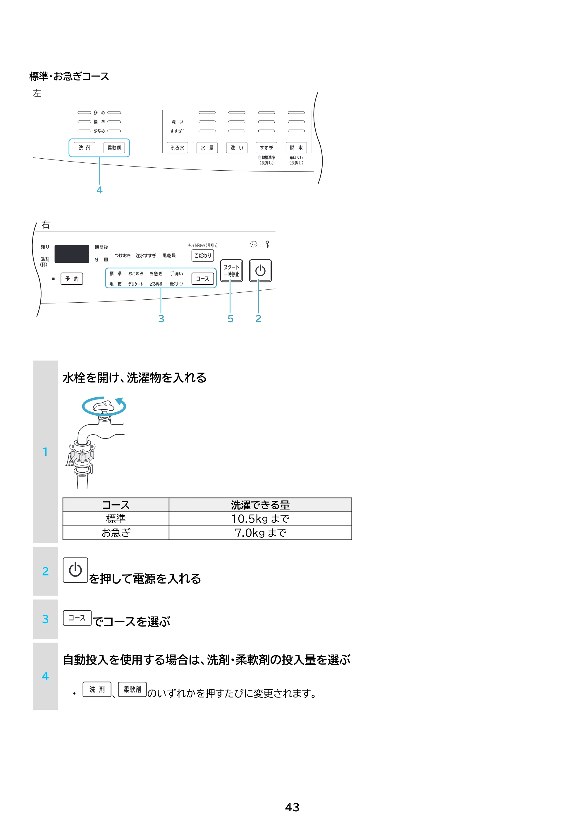 アイリスオーヤマ TCW-105A02 取扱説明書 — 原本ページ — 43ページ