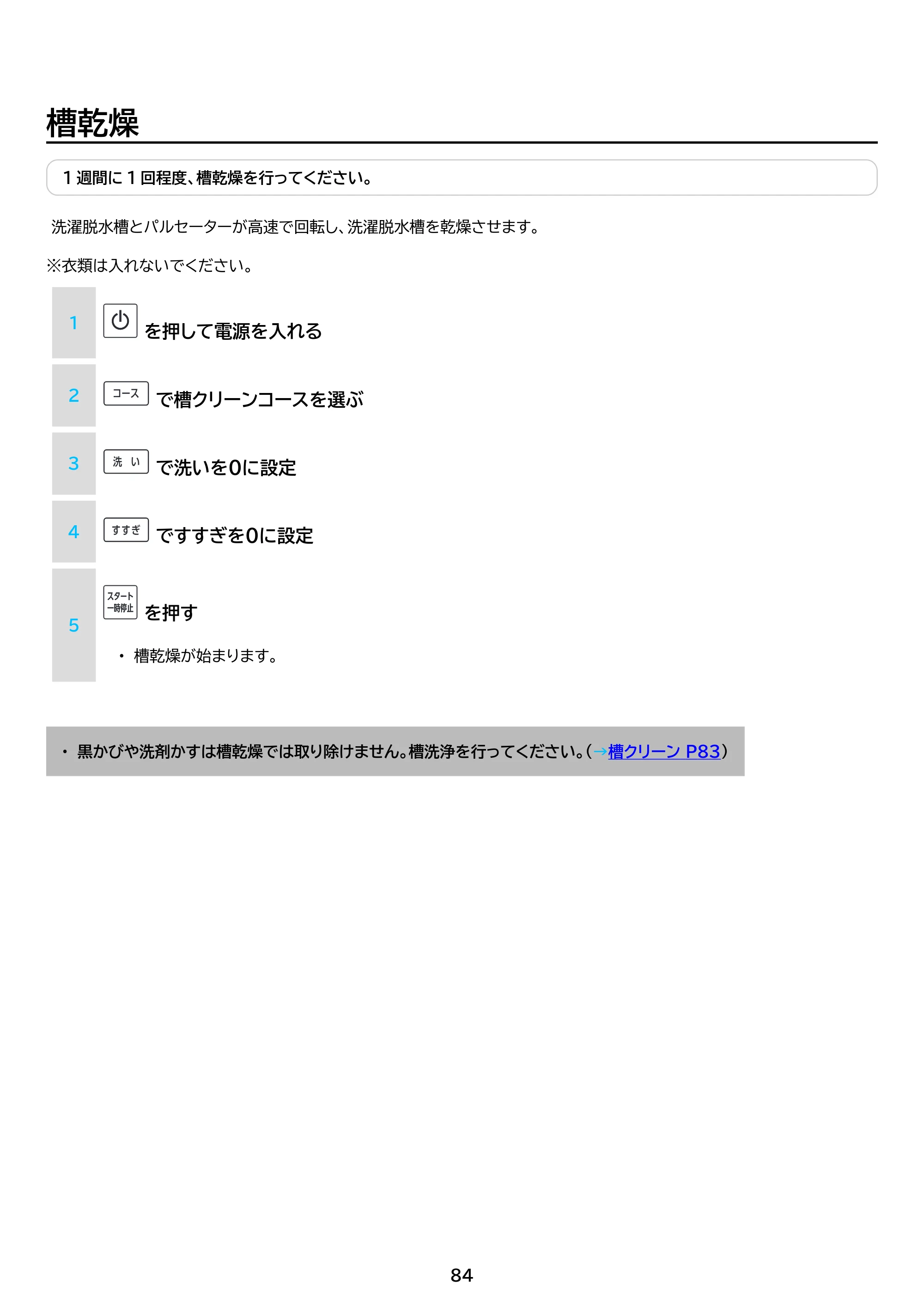 アイリスオーヤマ TCW-105A02 取扱説明書 — 原本ページ — 84ページ