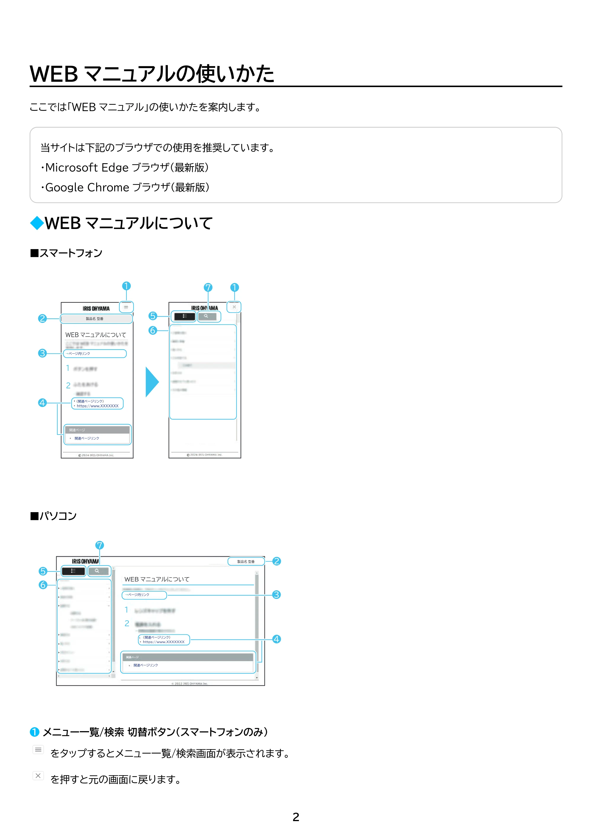 アイリスオーヤマ TCW-100A02 取扱説明書 — 原本ページ — 2ページ