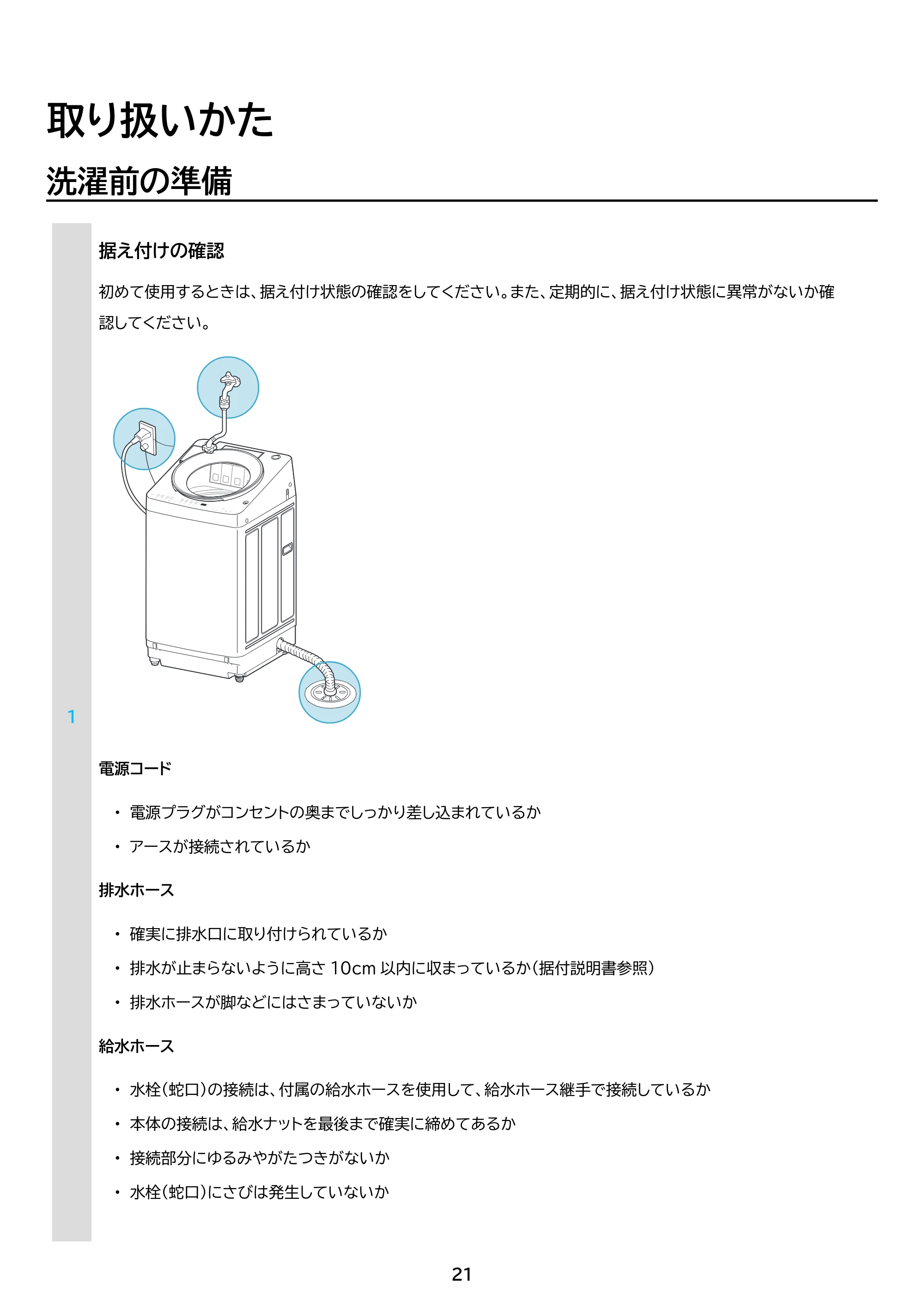 アイリスオーヤマ TCW-100A02 取扱説明書 — 原本ページ — 21ページ