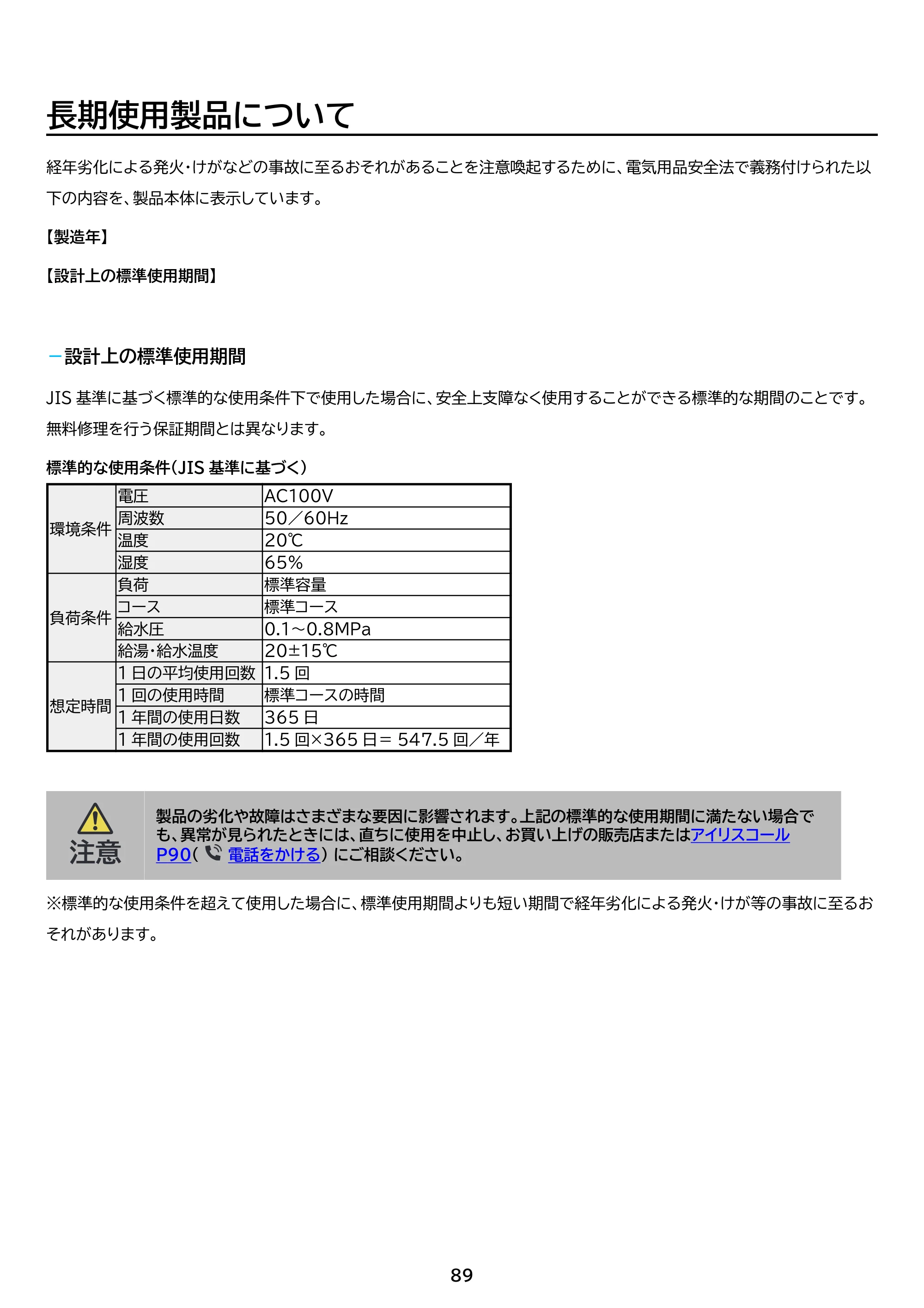 アイリスオーヤマ TCW-100A02 取扱説明書 — 原本ページ — 89ページ