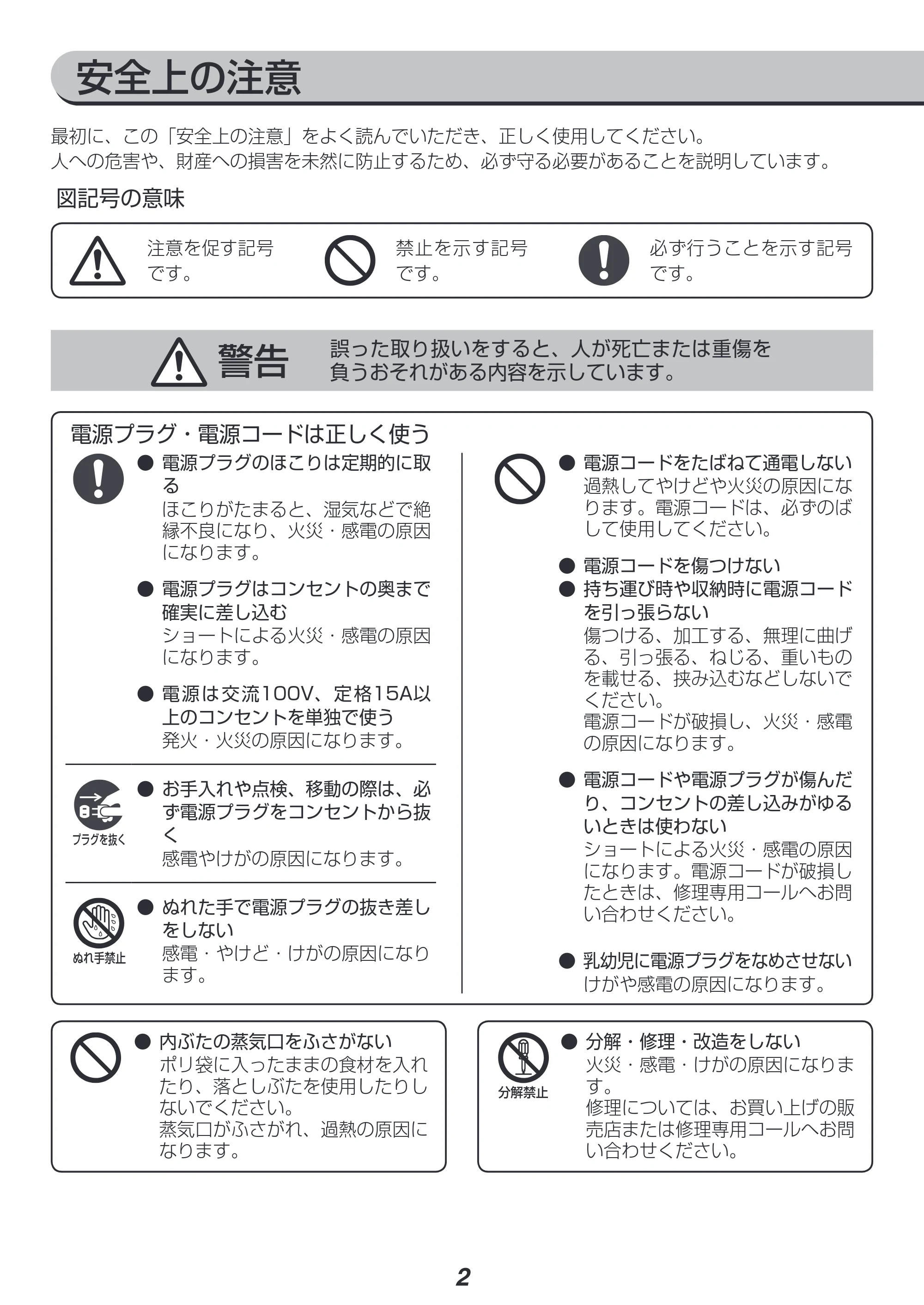 アイリスオーヤマ KRC-IC50 取扱説明書 — 原本ページ — 2ページ