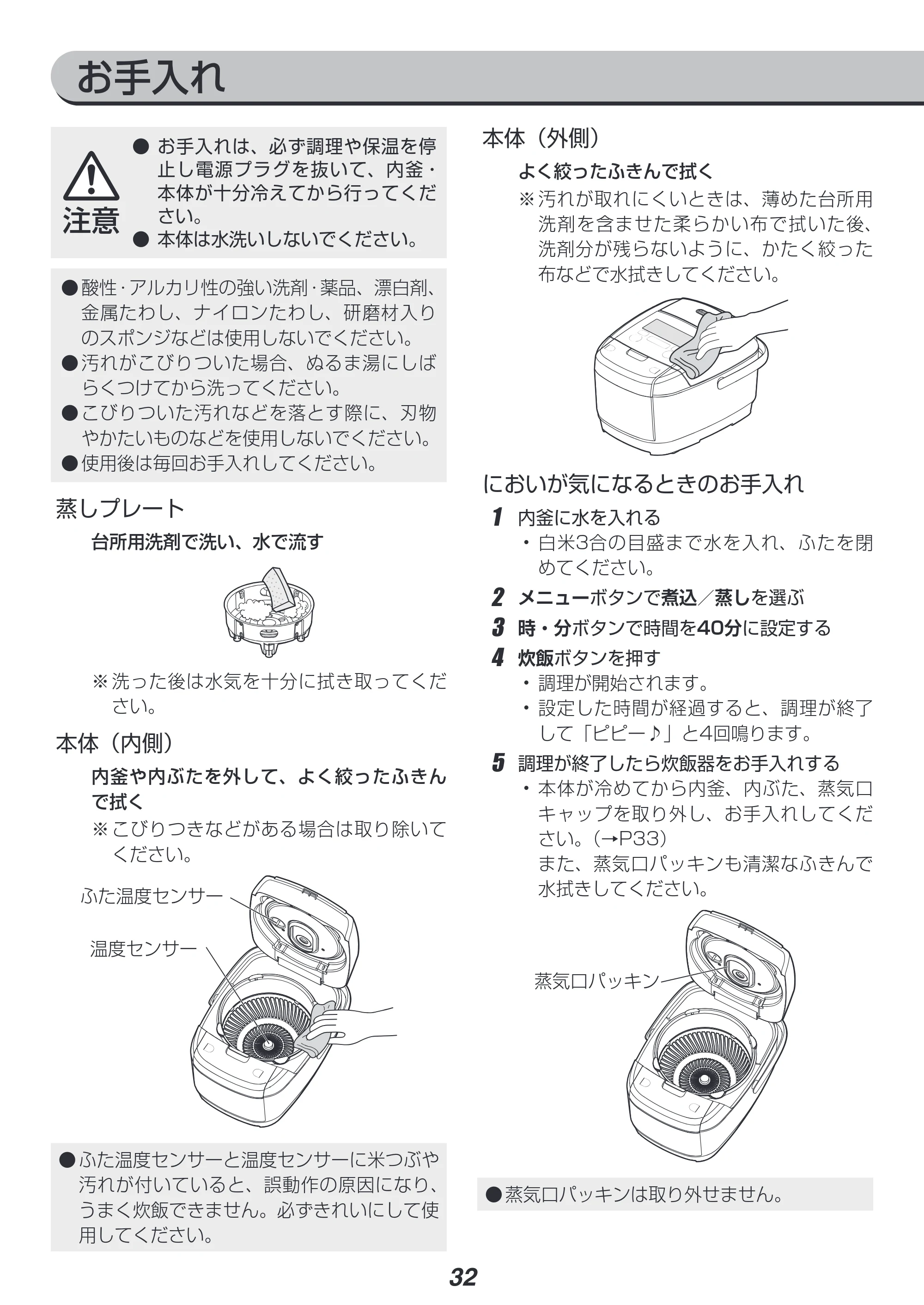 アイリスオーヤマ KRC-IC50 取扱説明書 — 原本ページ — 32ページ