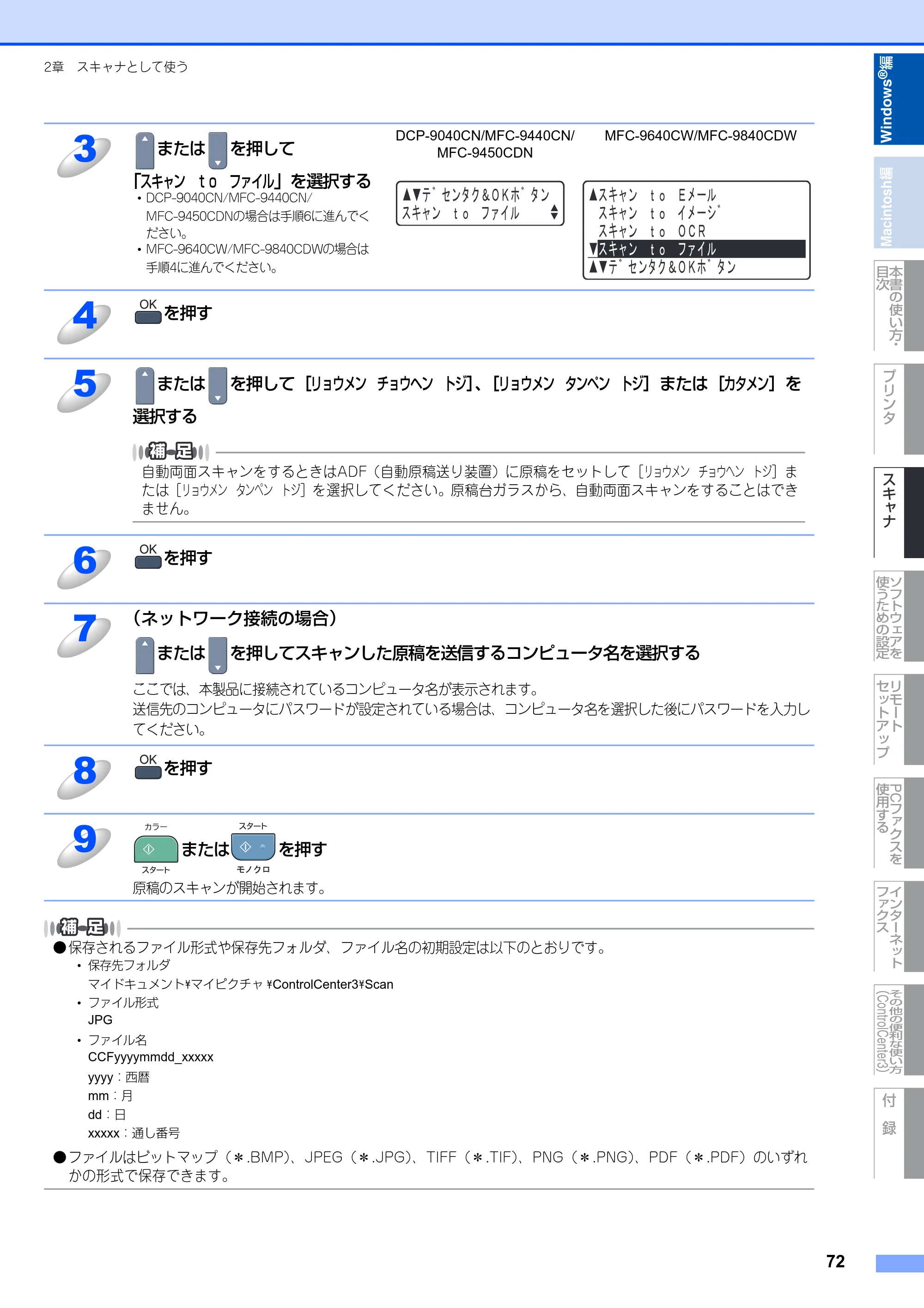 ブラザー DCP-9040CN / MFC-9440CN / MFC-9450CDN ユーザーズガイド ～パソコン活用編～ — 原本ページ — 73ページ