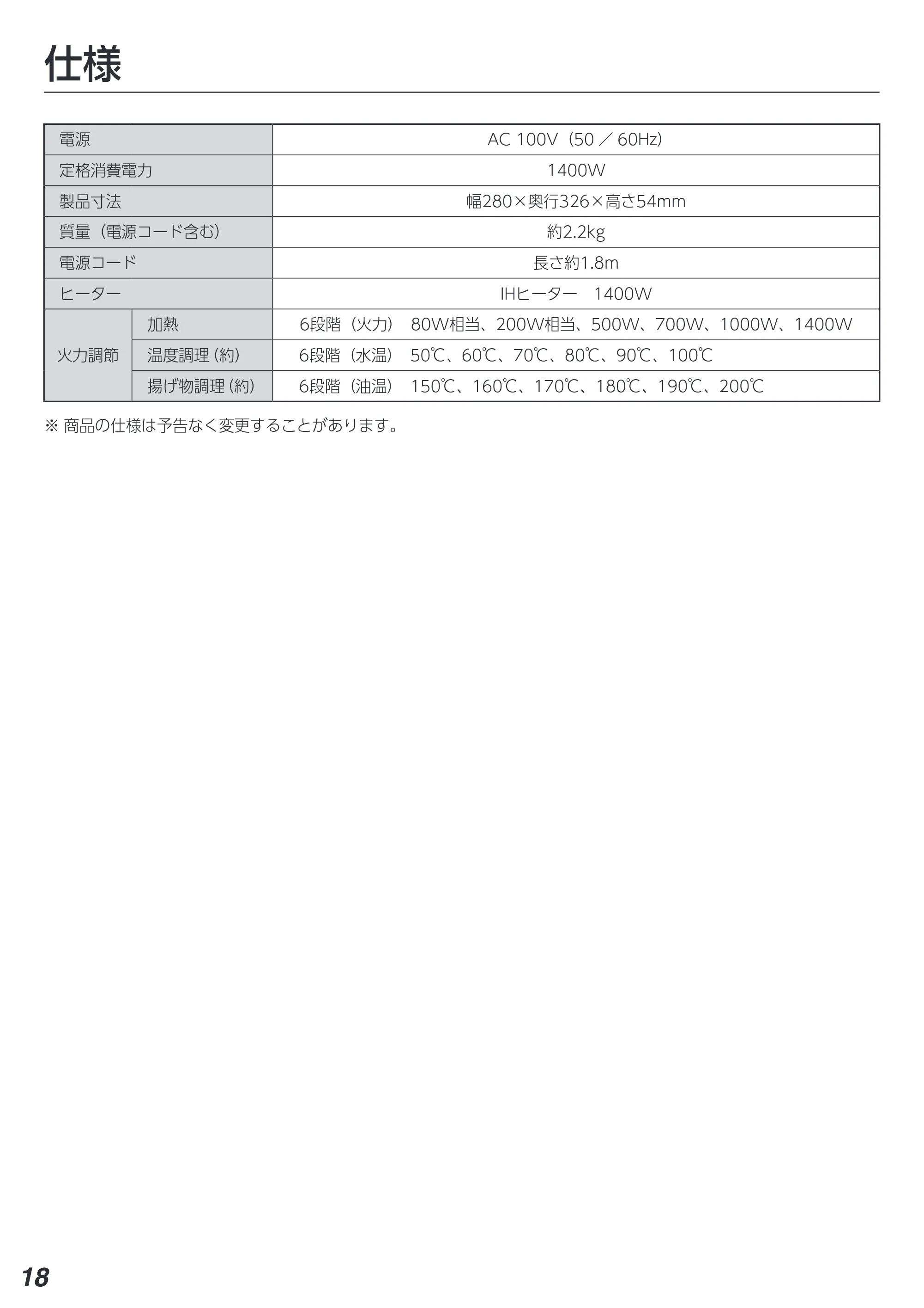 アイリスオーヤマ IHK-T391 取扱説明書 — 原本ページ — 18ページ