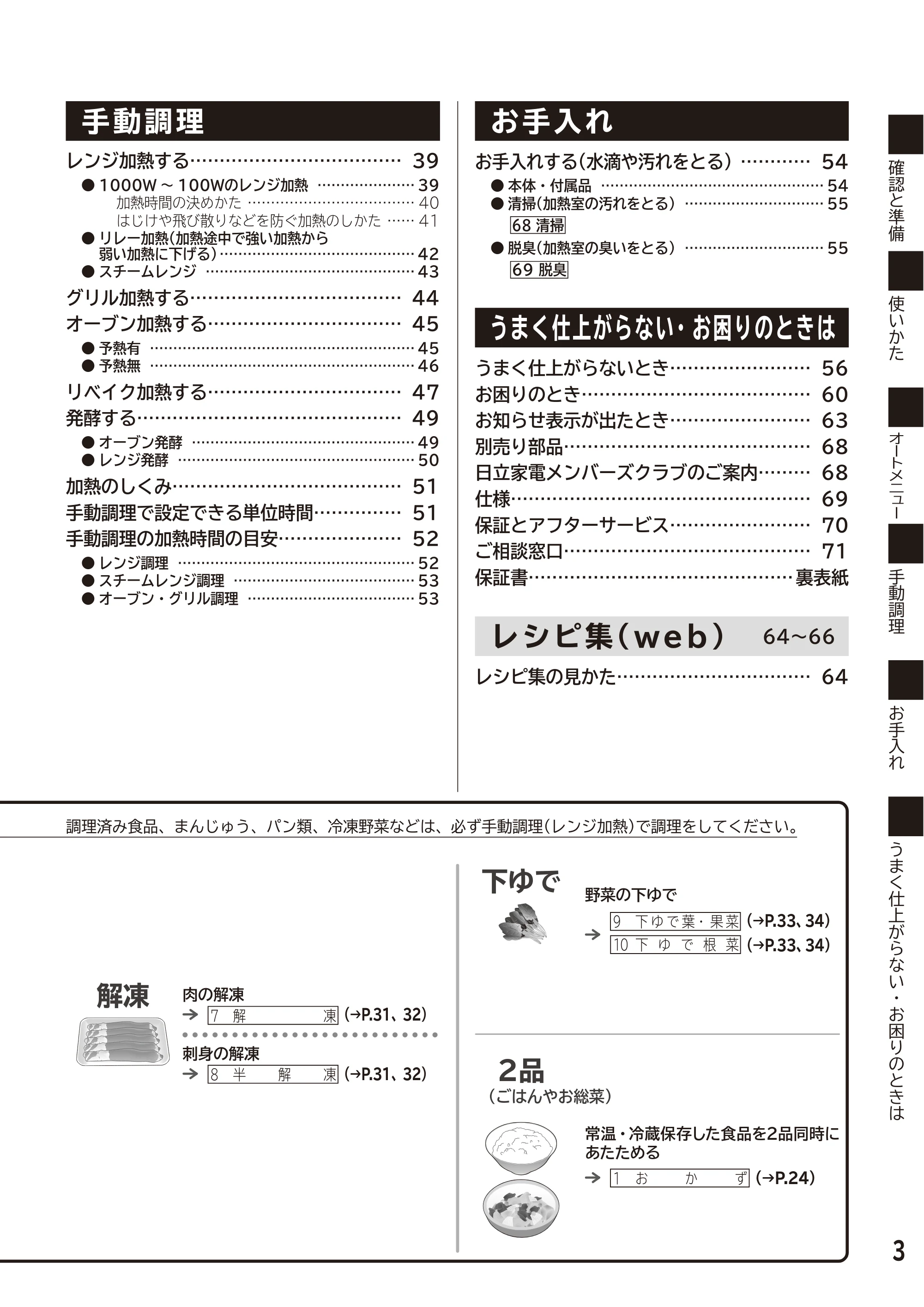 日立 MRO-S7D 取扱説明書 — 原本ページ — 3ページ