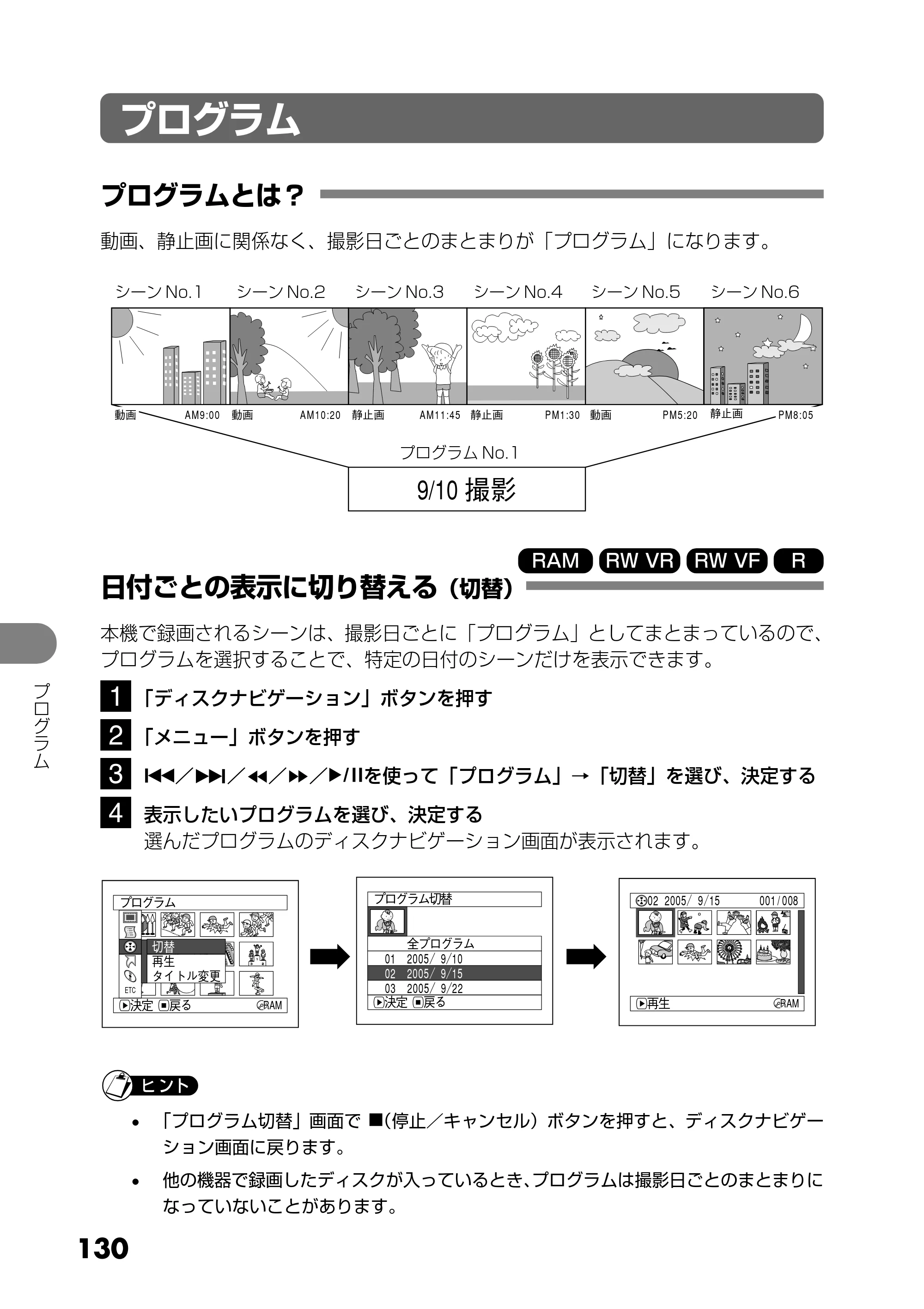 日立 DZ-GX25M 取扱説明書 — プログラム — 原本ページ — 18ページ
