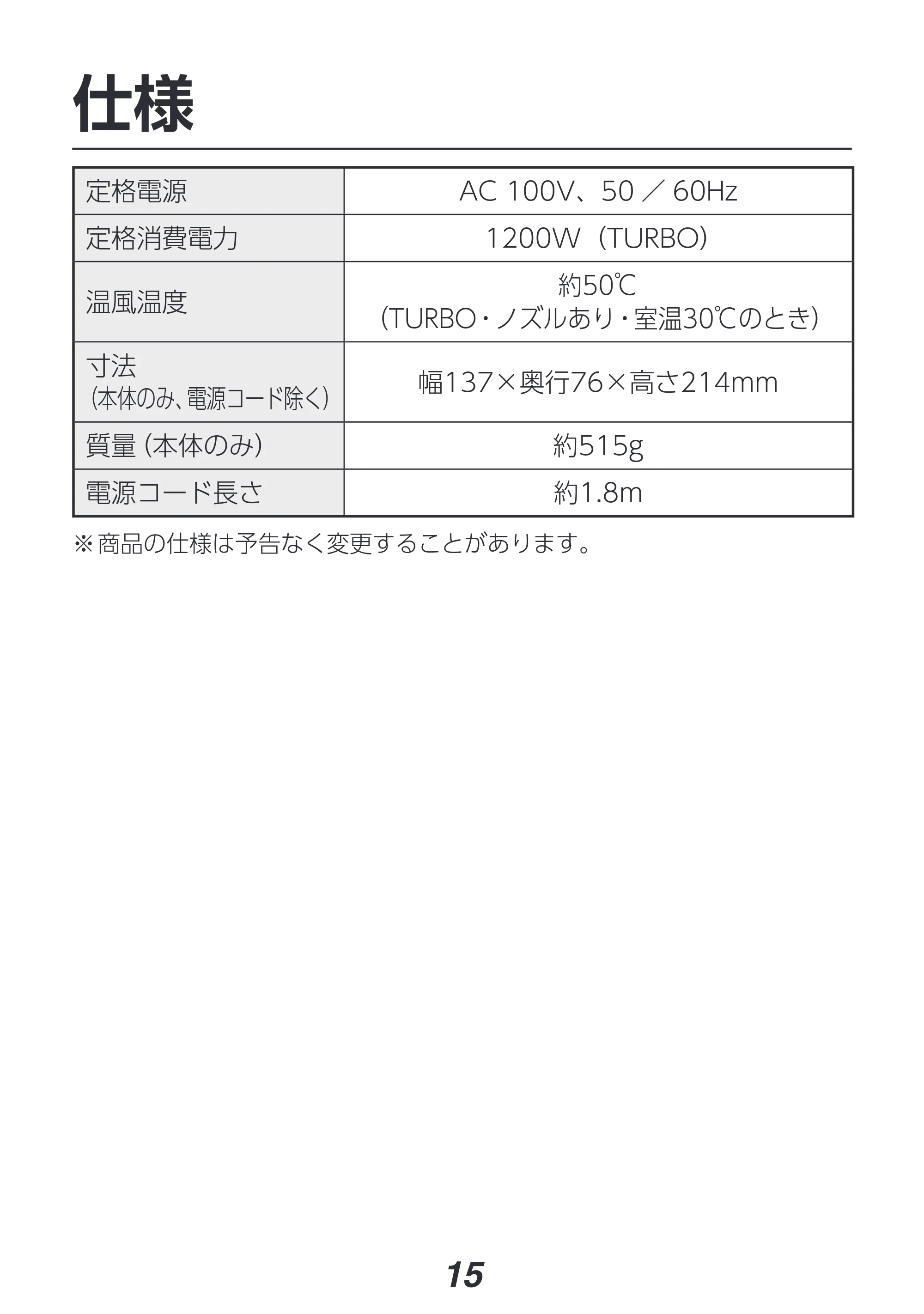 アイリスオーヤマ HDR-M201 取扱説明書 — 原本ページ — 15ページ