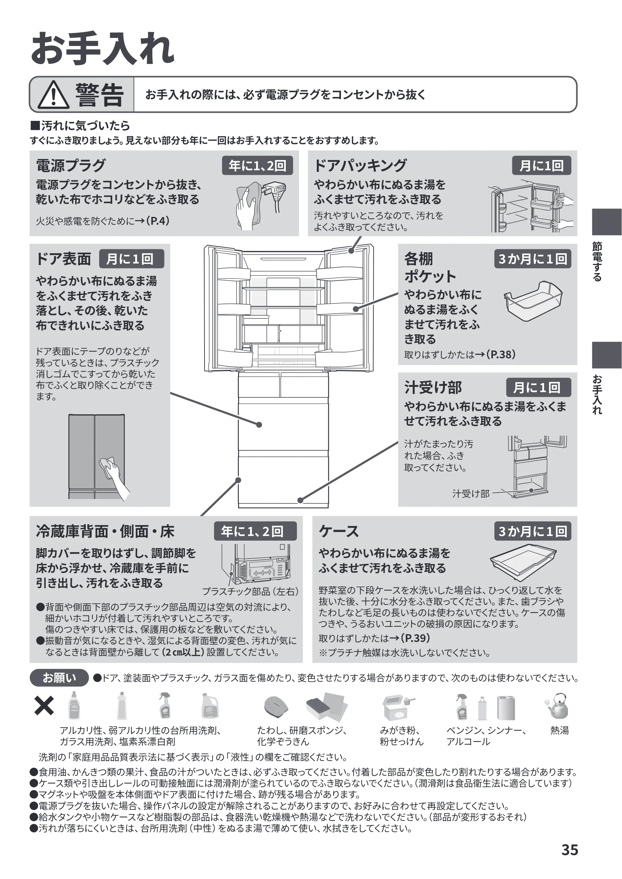 日立 R-HZC62Y / R-HZC54Y 取扱説明書 — 原本ページ — 35ページ