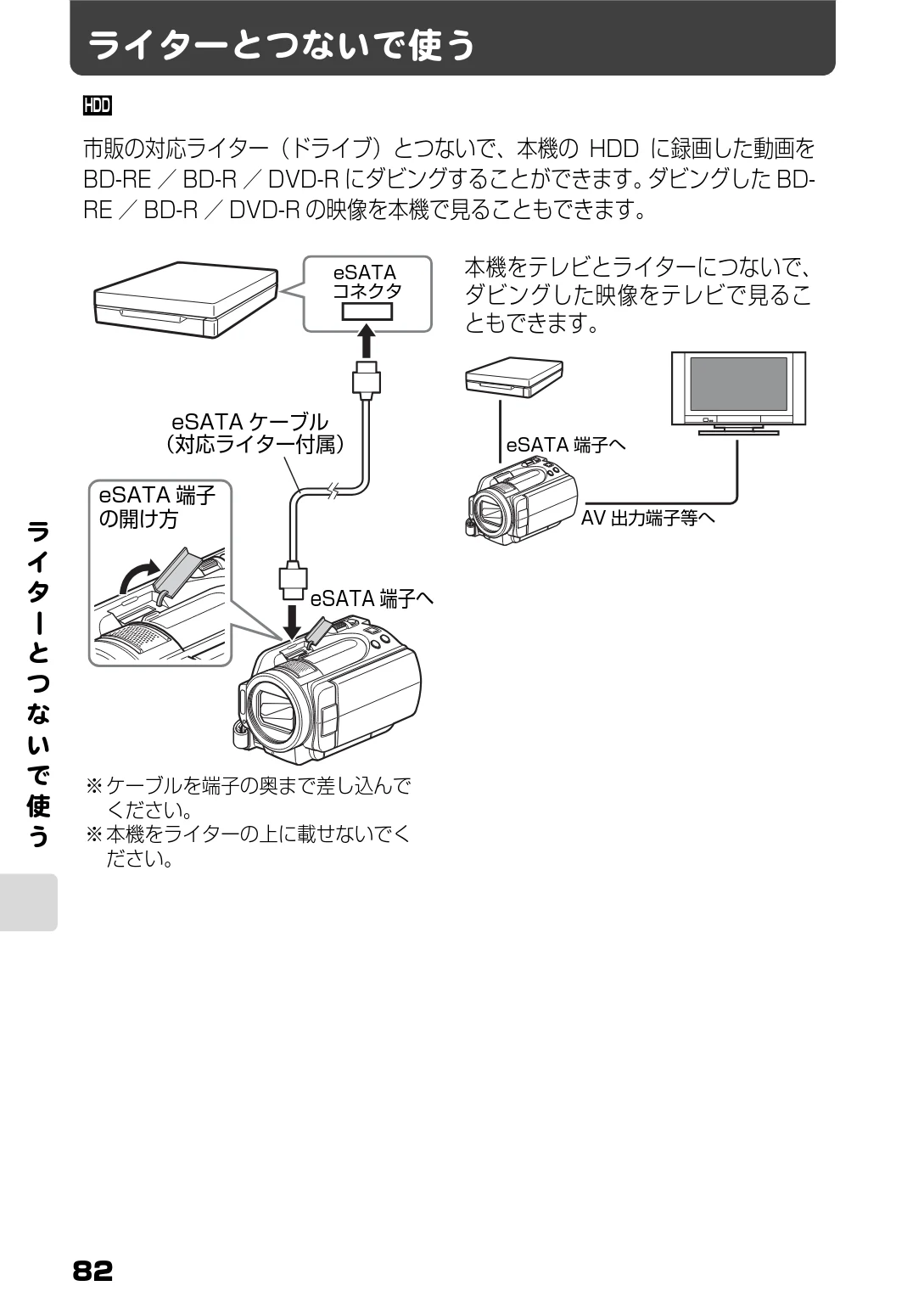 日立 DZ-HD90 取扱説明書 — ライターとつないで使う — 図版 20-1 — 20ページ