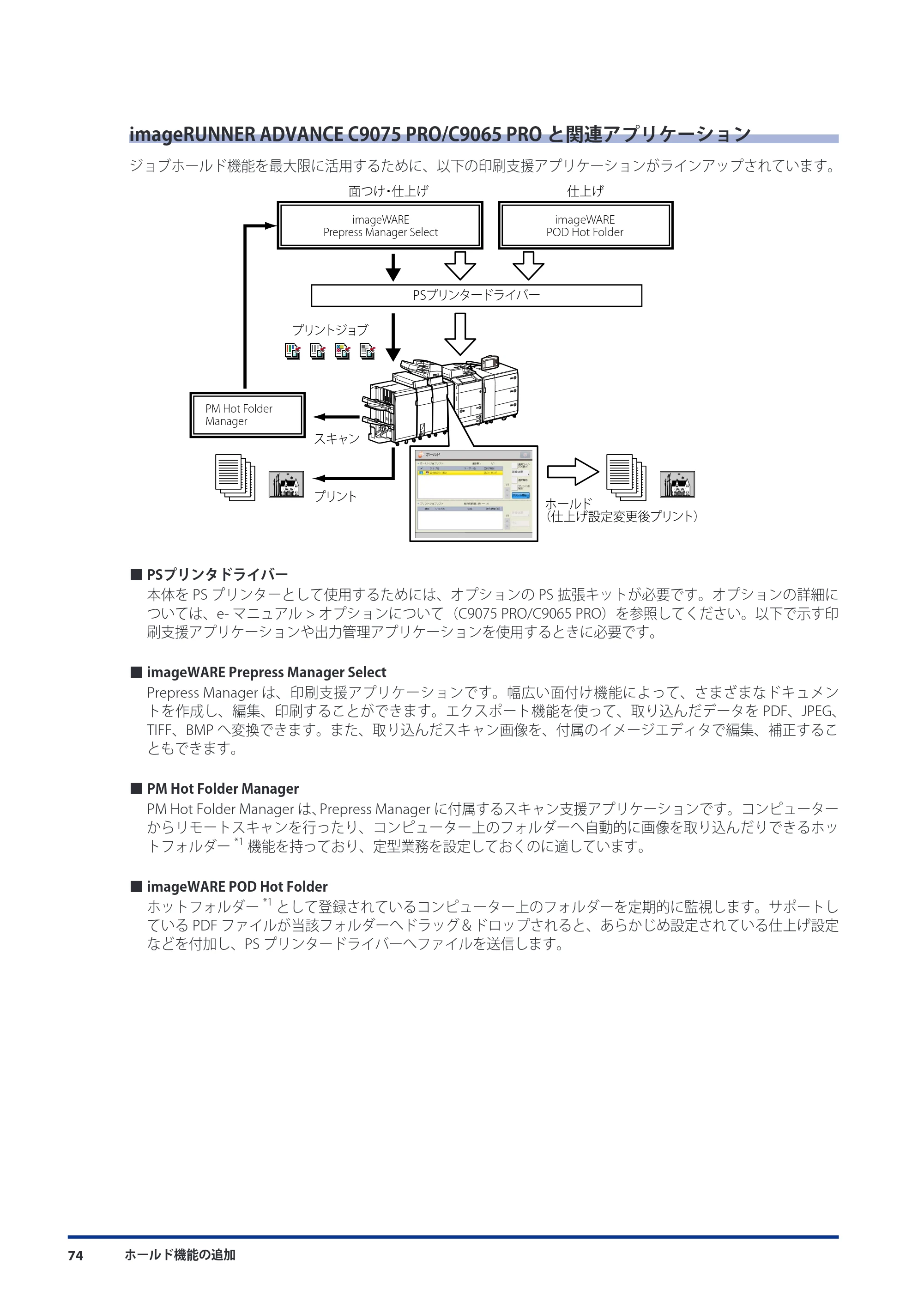 キヤノン imageRUNNER ADVANCE C9075 PRO/C9065 PRO/C7065/C7055 機能追加／変更のお知らせ 2010年11月15日 更新 （PDF形式／12.13Mバイト） — imageRUNNER ADVANCE C9075 PRO/C9065 PROと関連アプリケーション — 原本ページ — 76ページ