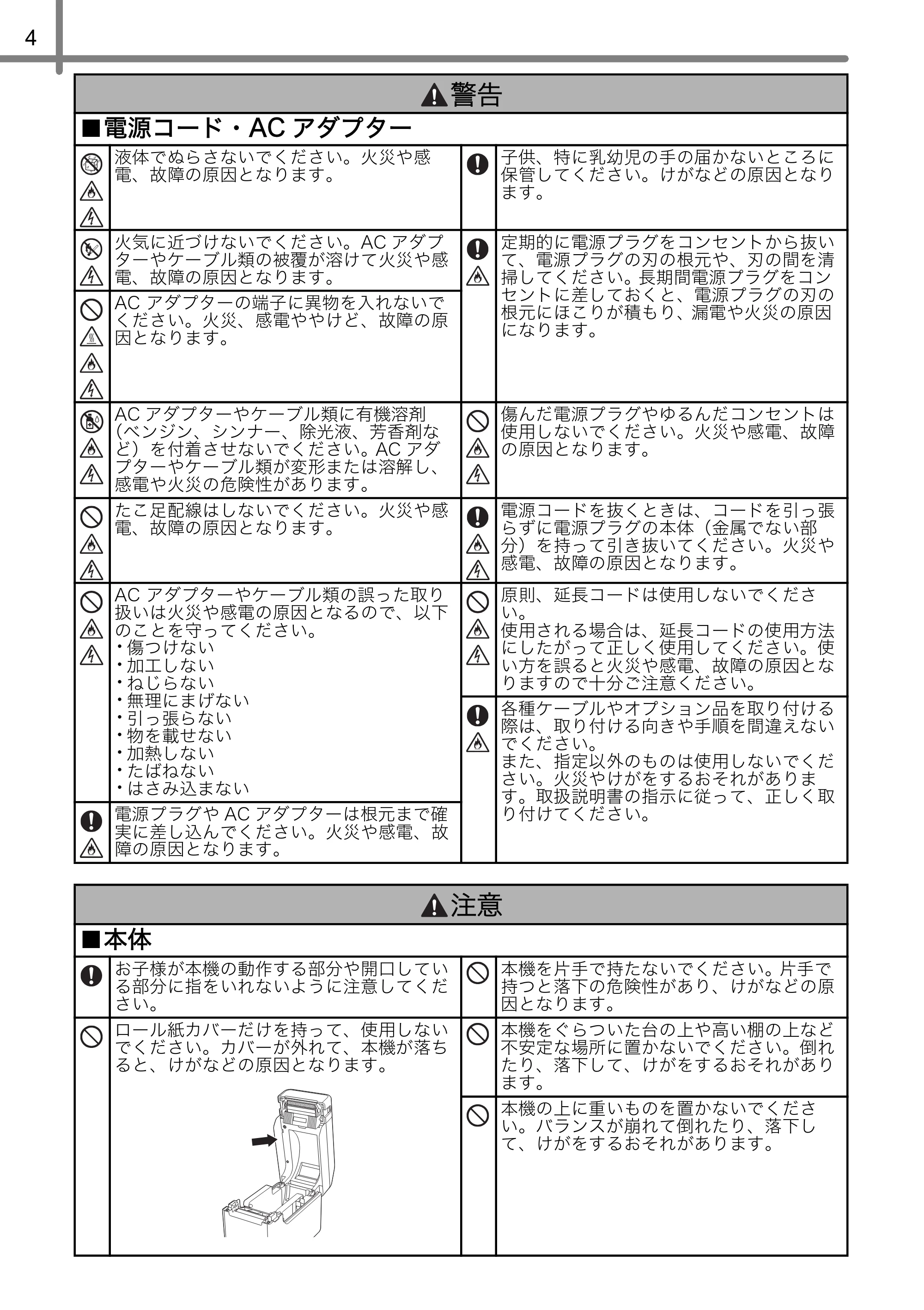 ブラザー TD-2130N/ 2130NSA 安全にお使いいただくために — 原本ページ — 5ページ