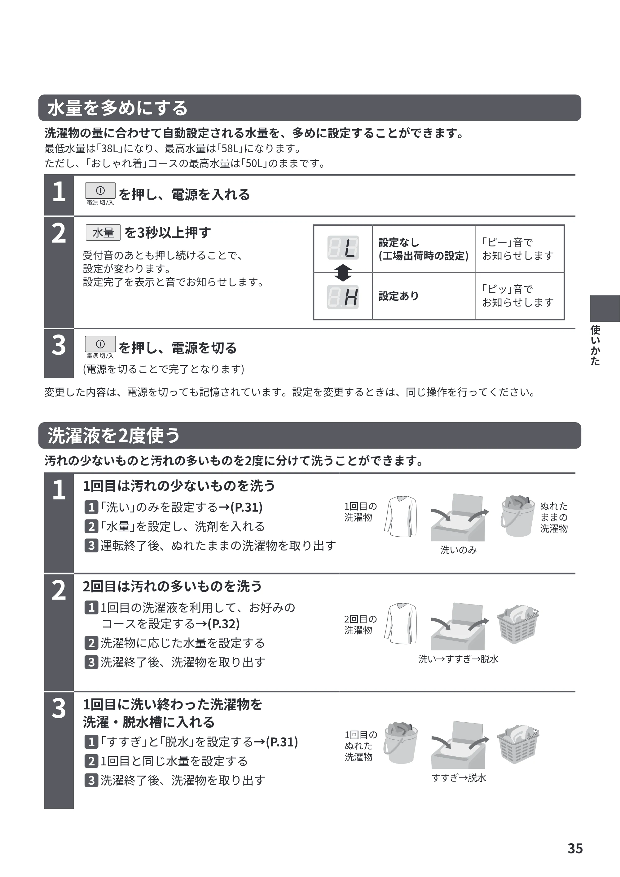 日立 BW-G70P 取扱説明書 — 原本ページ — 35ページ