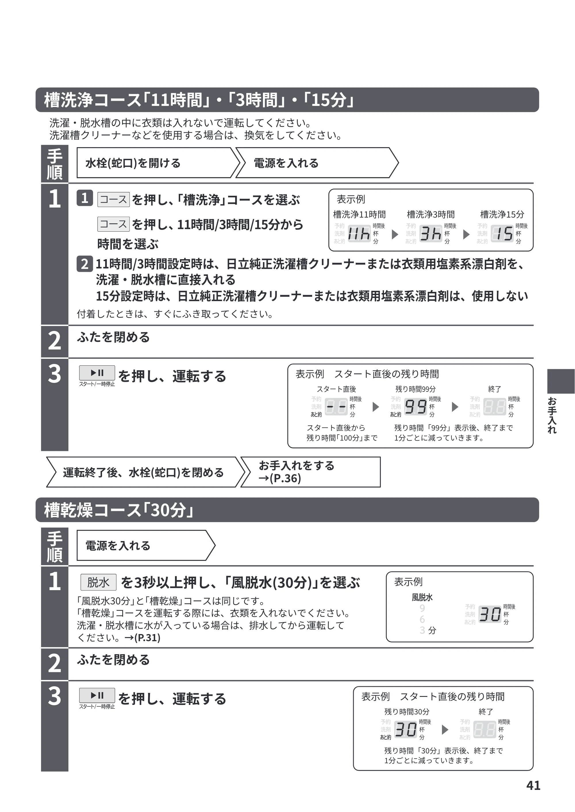 日立 BW-G70P 取扱説明書 — 原本ページ — 41ページ