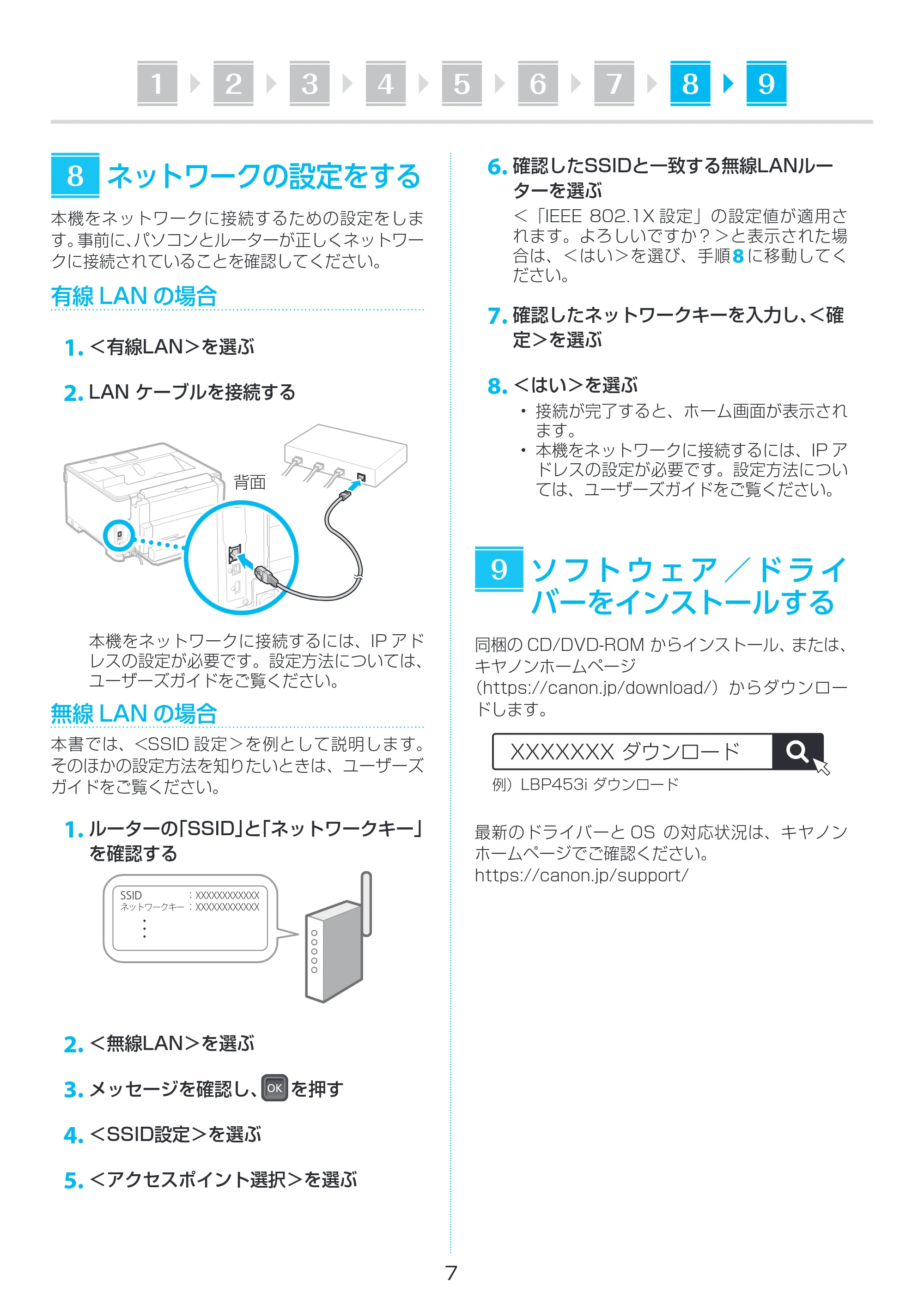 キヤノン LBP453i・LBP452・LBP451・LBP451e・LBP411 セットアップガイド 2023年5月25日掲載(PDF:2.80MB) — 原本ページ — 7ページ