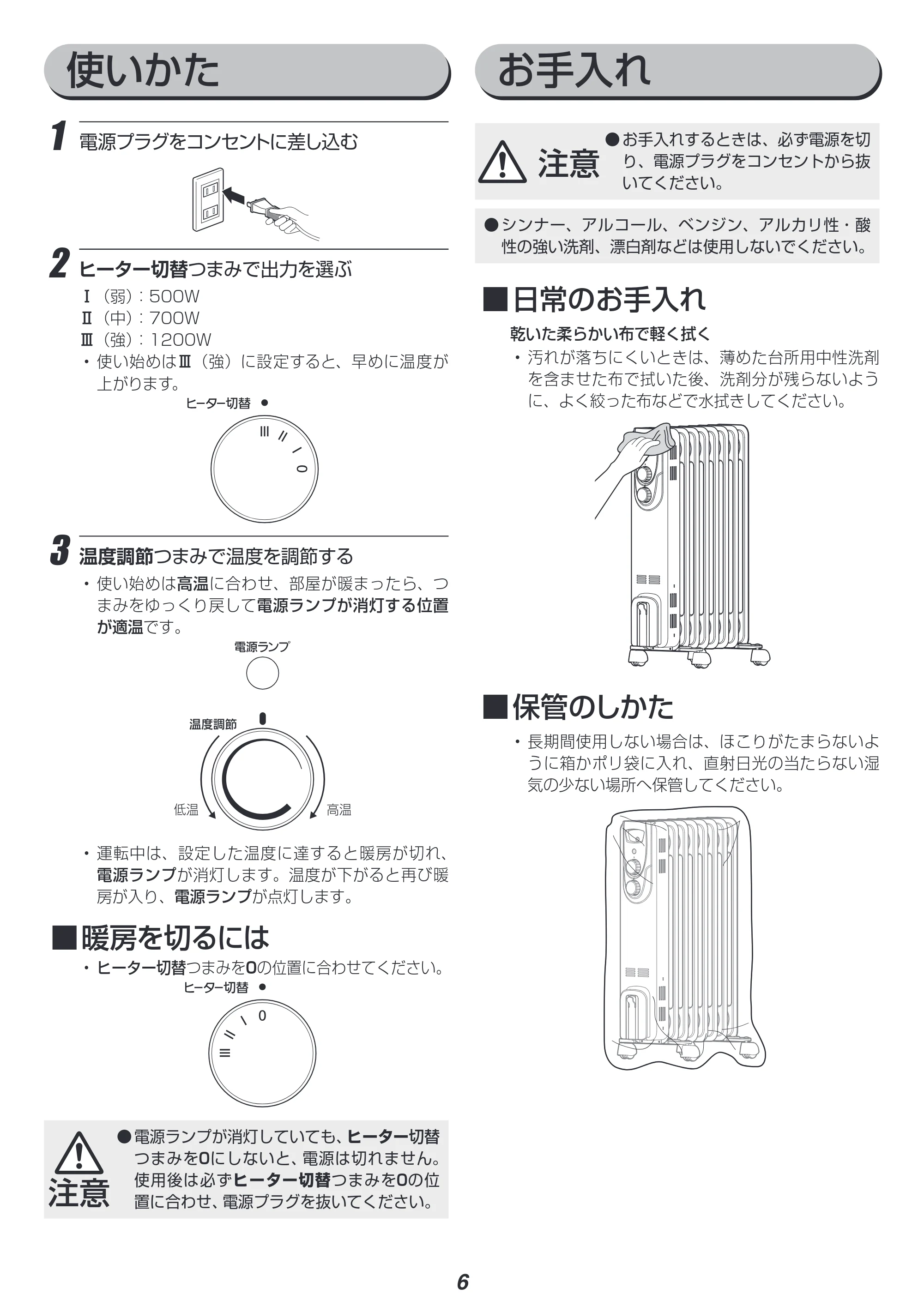 アイリスオーヤマ IOH-1208KS 取扱説明書 — 原本ページ — 6ページ